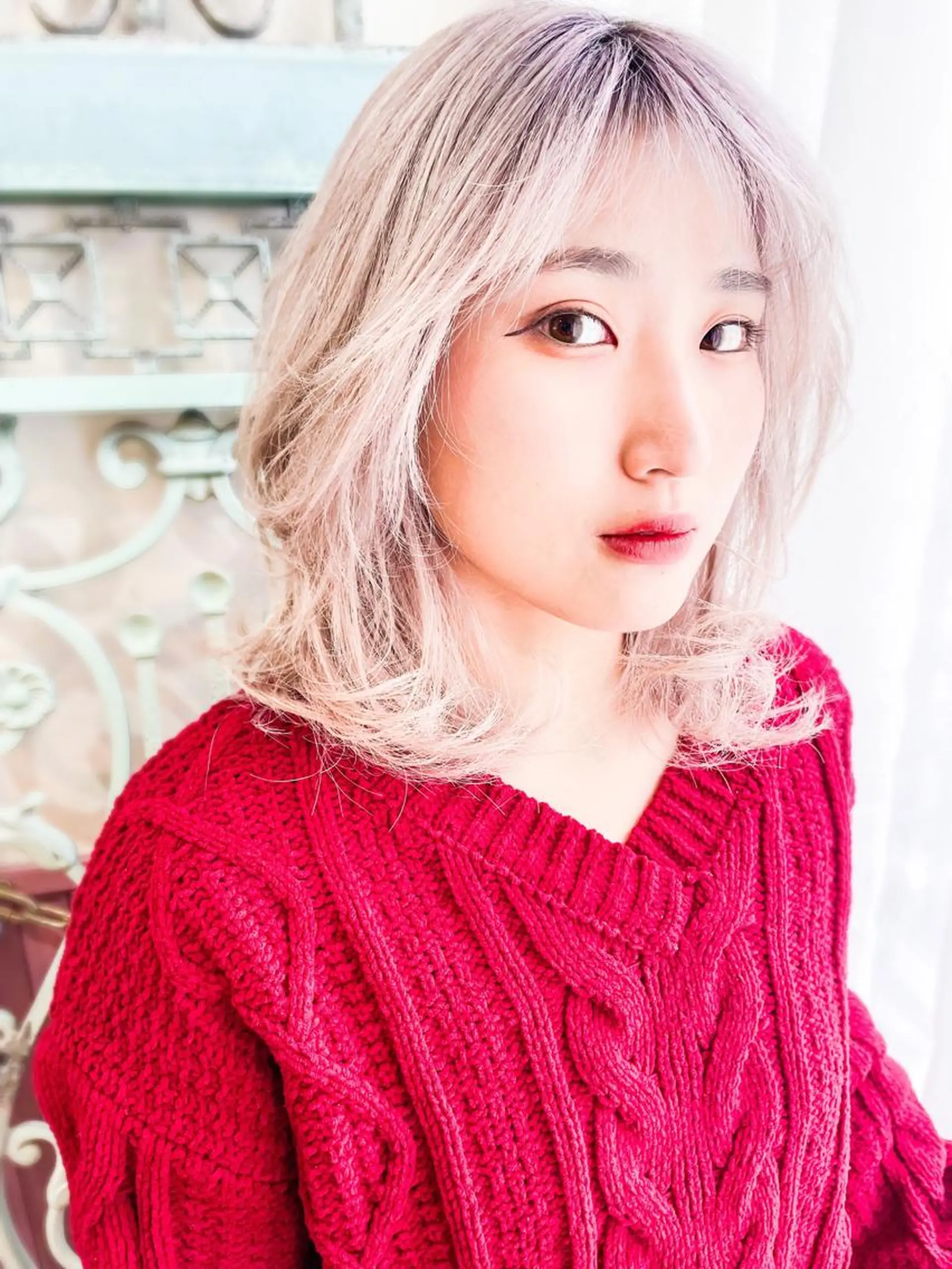 ミディアム カラー パーマ ヘアアレンジ メンズ ヘアカラー ヘアセット 表参道Lise おおいしおりのヘアスタイル