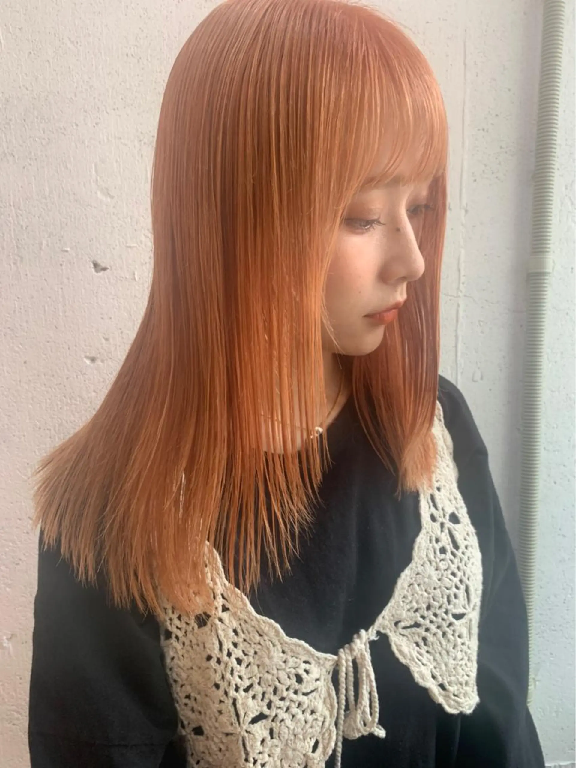 セミロング カラー ブリーチ ダブルカラー EIGHT 中川原 菜々子のヘアスタイル