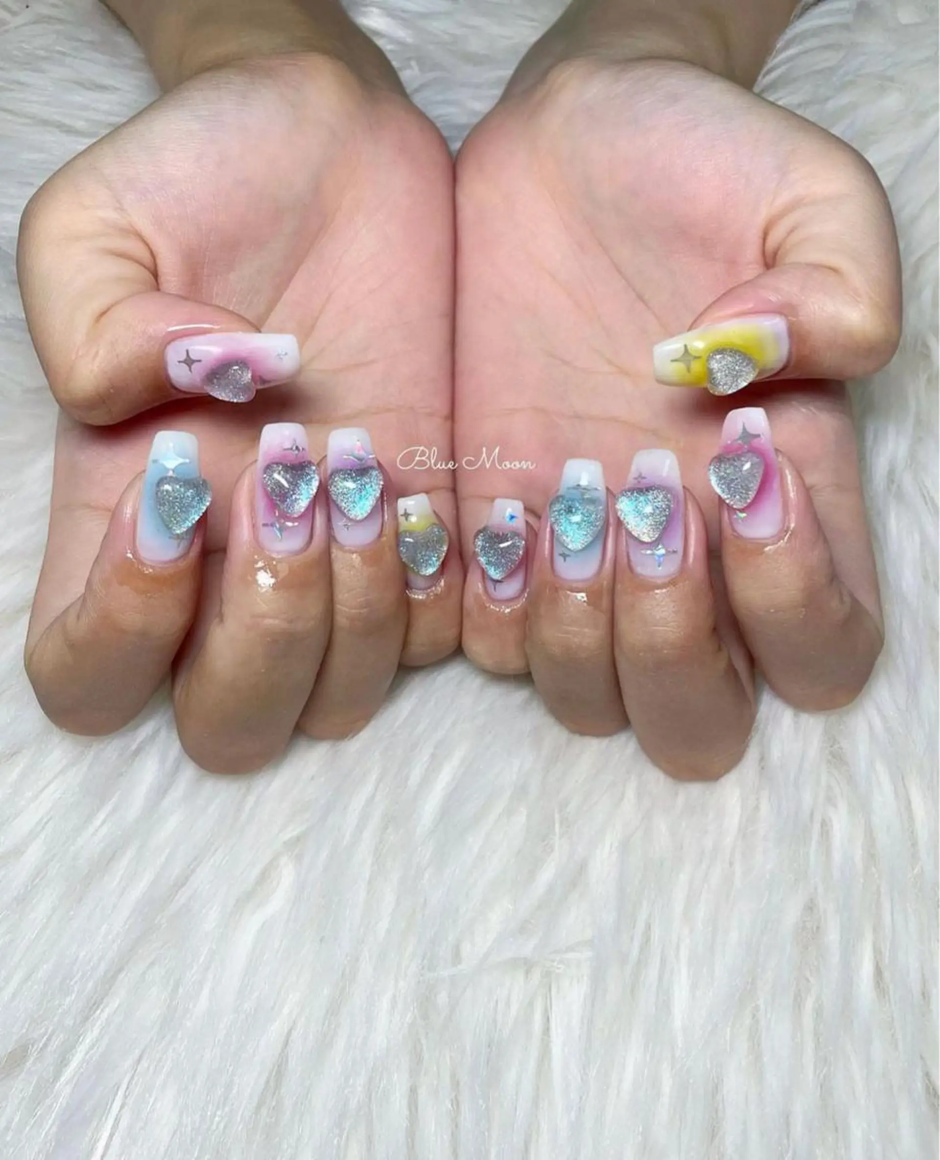 ネイル ハート ハンドネイル フットネイル ハンドケア nail salon Blue Moonのネイルデザイン