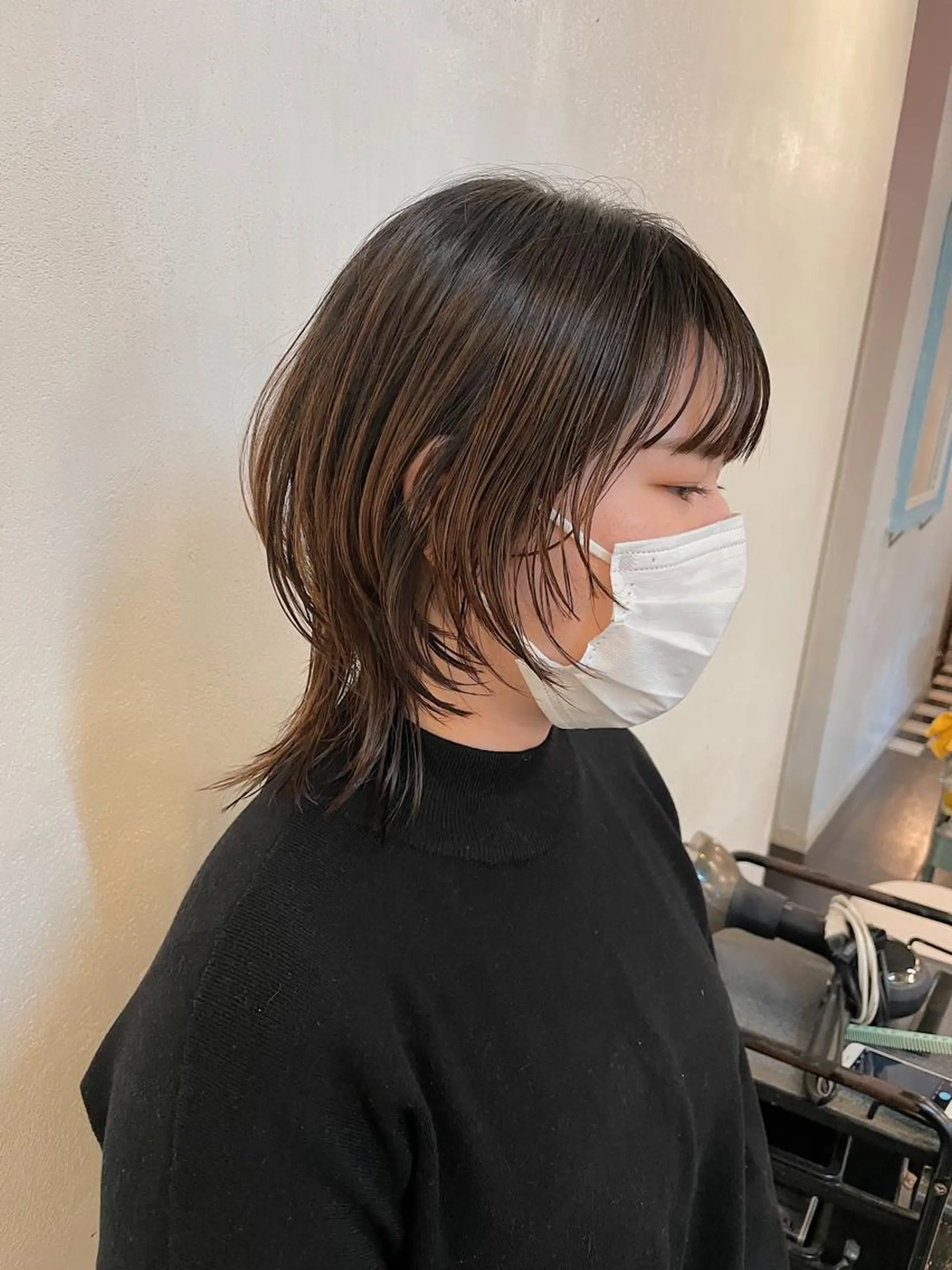 ミディアム ウルフカット カット h a k u 大倉 卓人のヘアスタイル