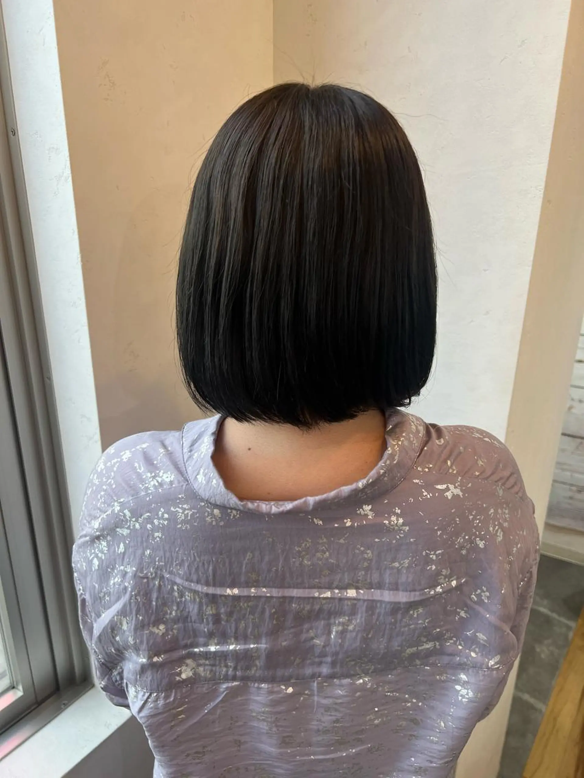 ショート カラー ヘアアレンジ 黒髪 ナチュラルブラック honen RUKAのヘアスタイル