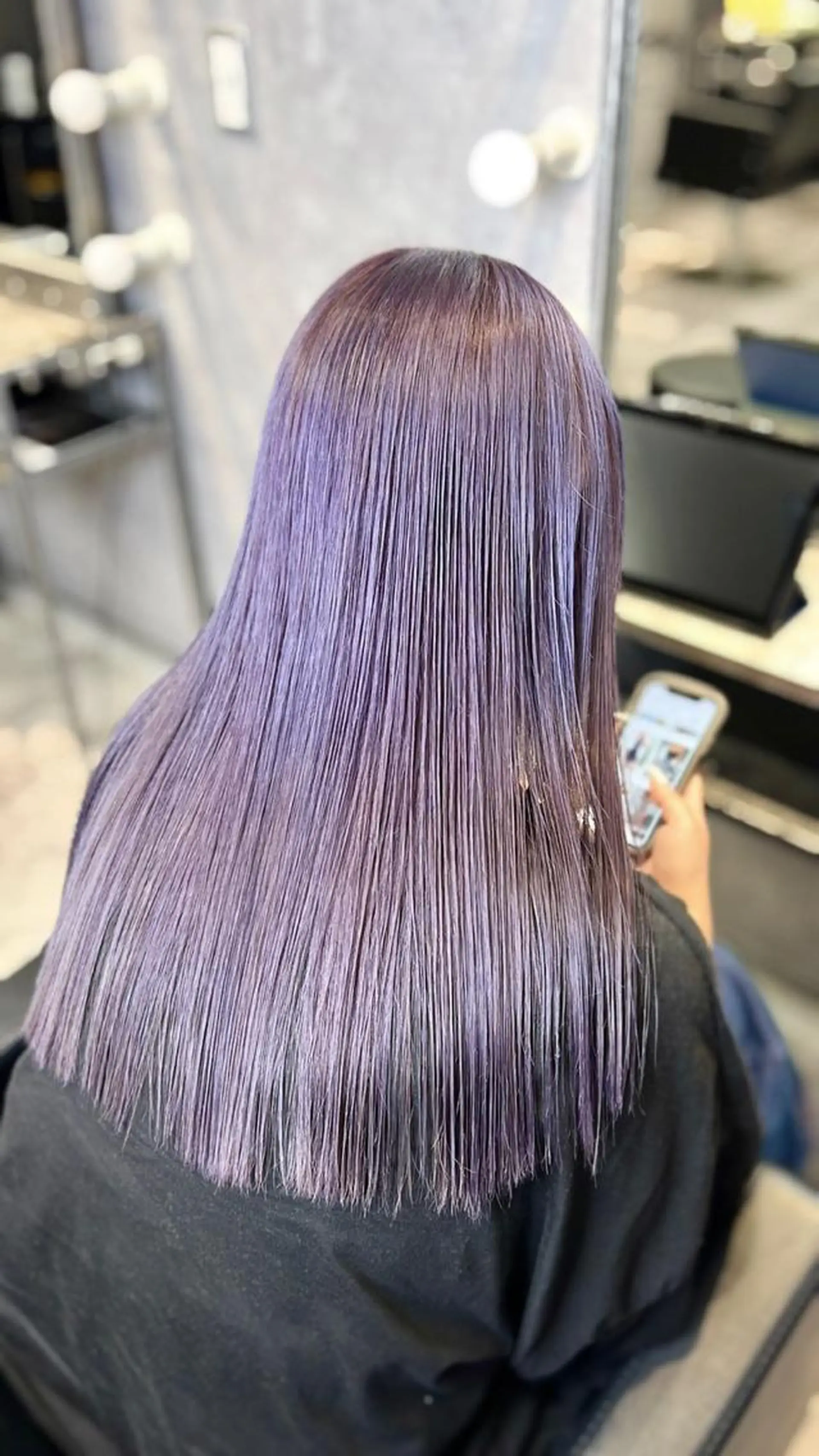 セミロング カラー mimiiy梅田 中崎町ハイトーンのヘアスタイル