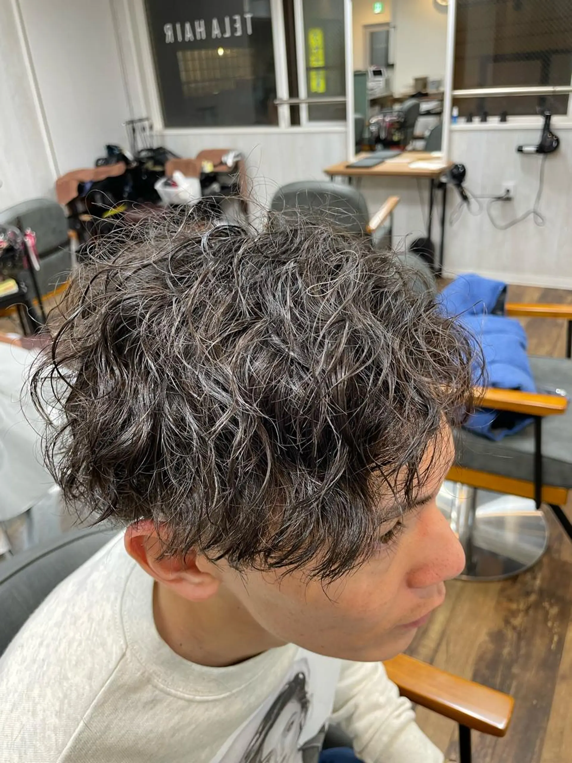 ショート パーマ ヘアアレンジ メンズ カット パーマ HUENEST アカデミーサロンのヘアスタイル