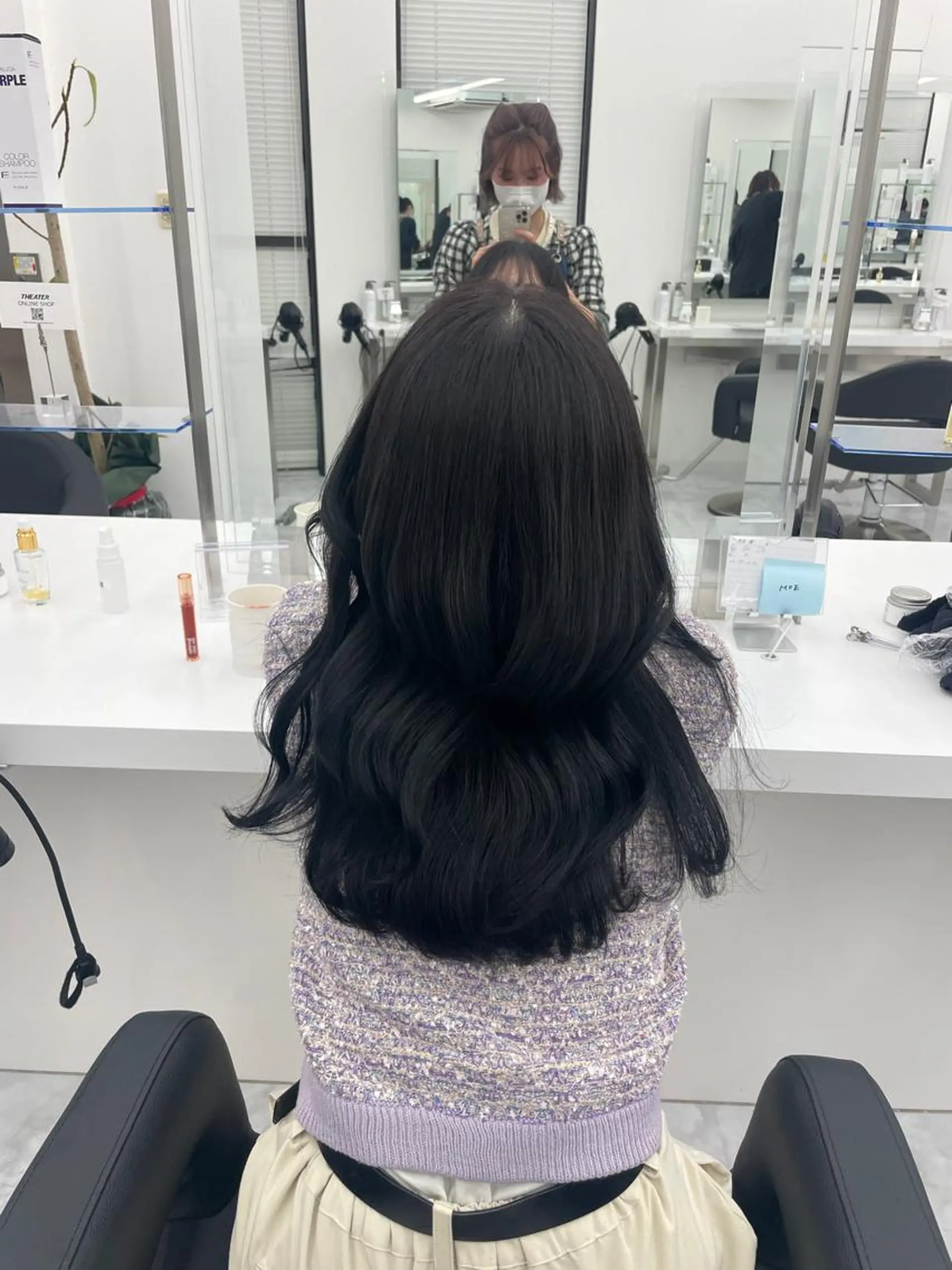 セミロング ヘアカラー MOE 福岡韓国ヘア✧︎のヘアスタイル