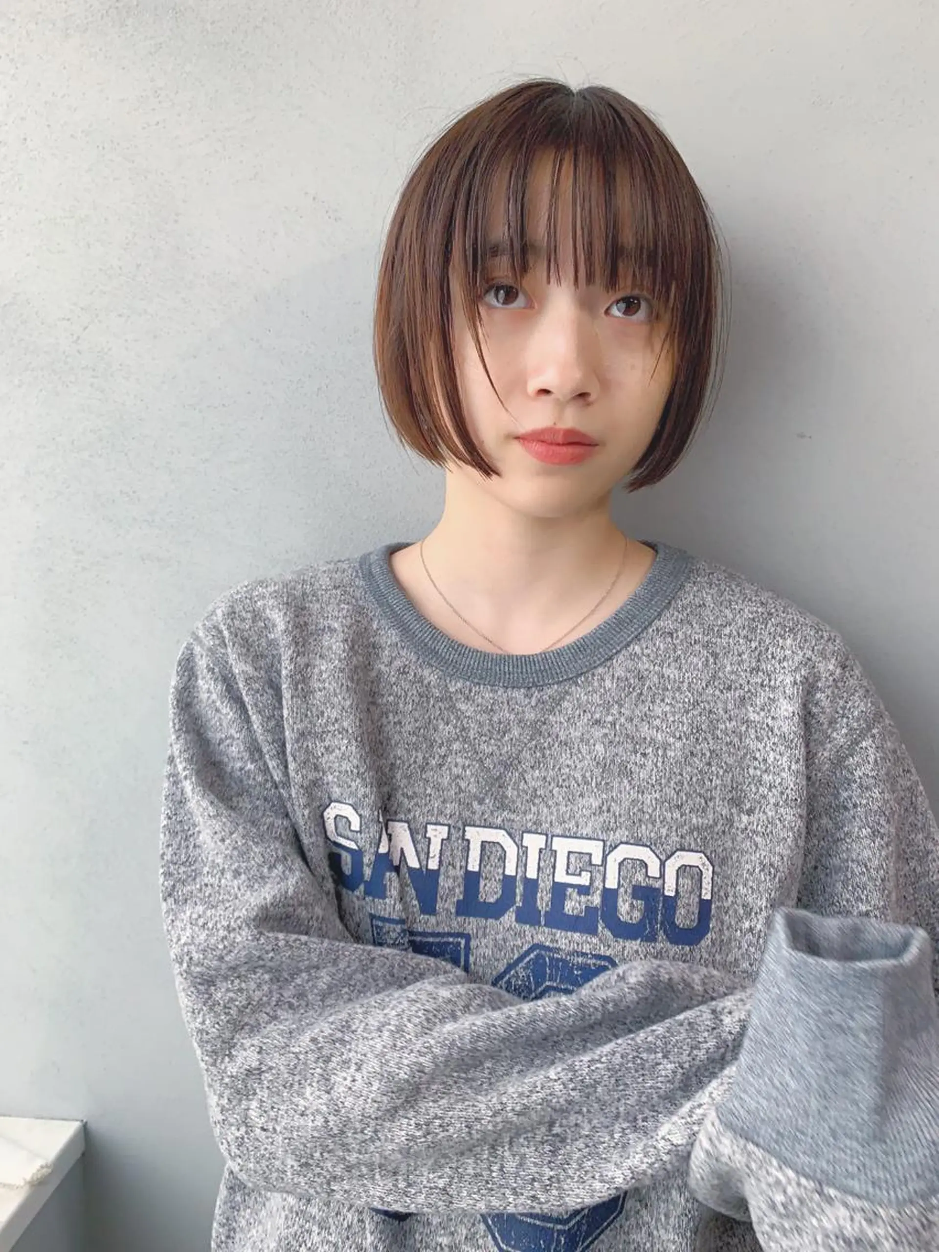 ショート カラー ボブパーマコテ巻き風 パーマNo1深江秀平のヘアスタイル