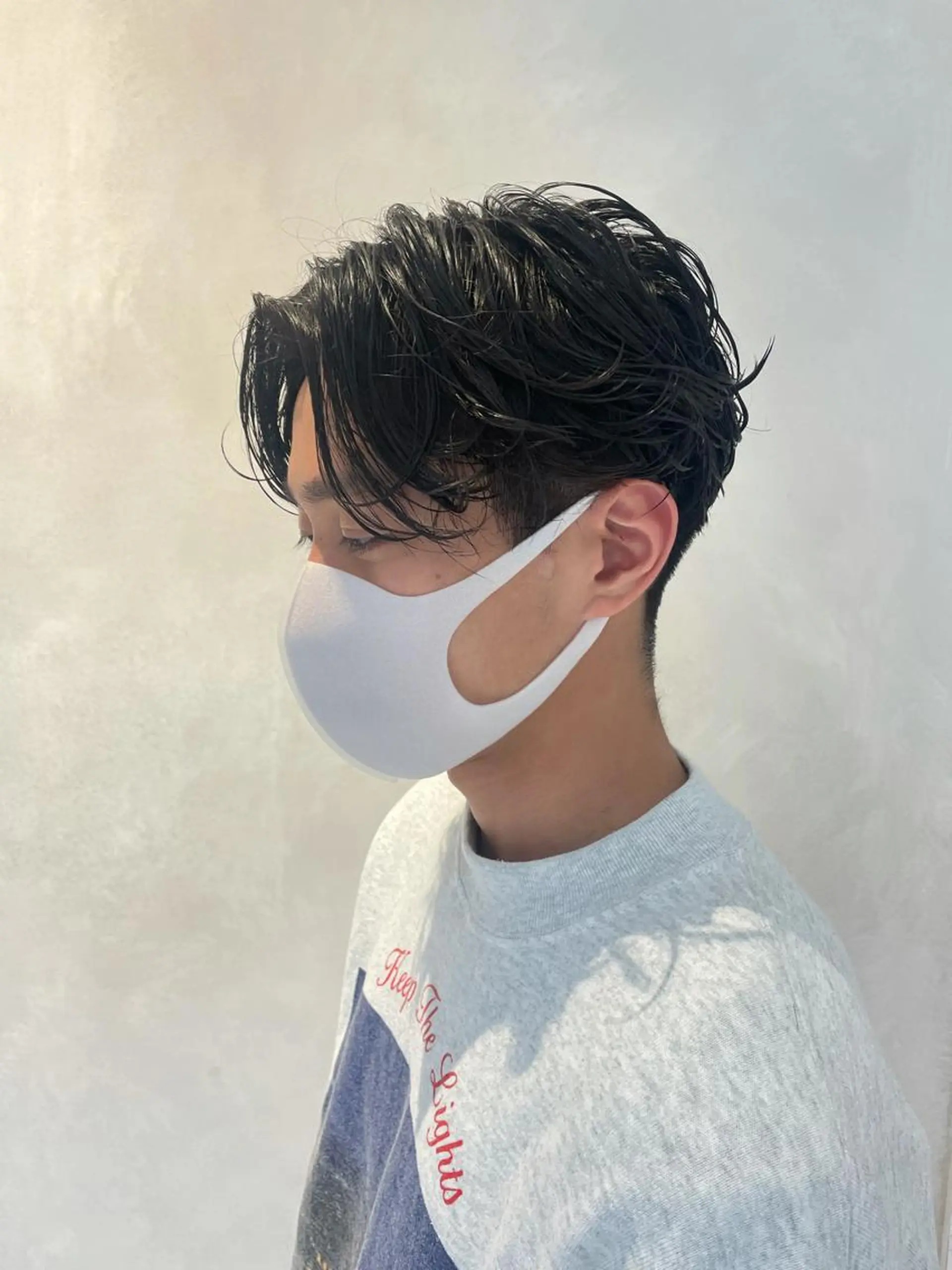 ショート パーマ メンズ センターパート メンズパーマ 若林 良のヘアスタイル