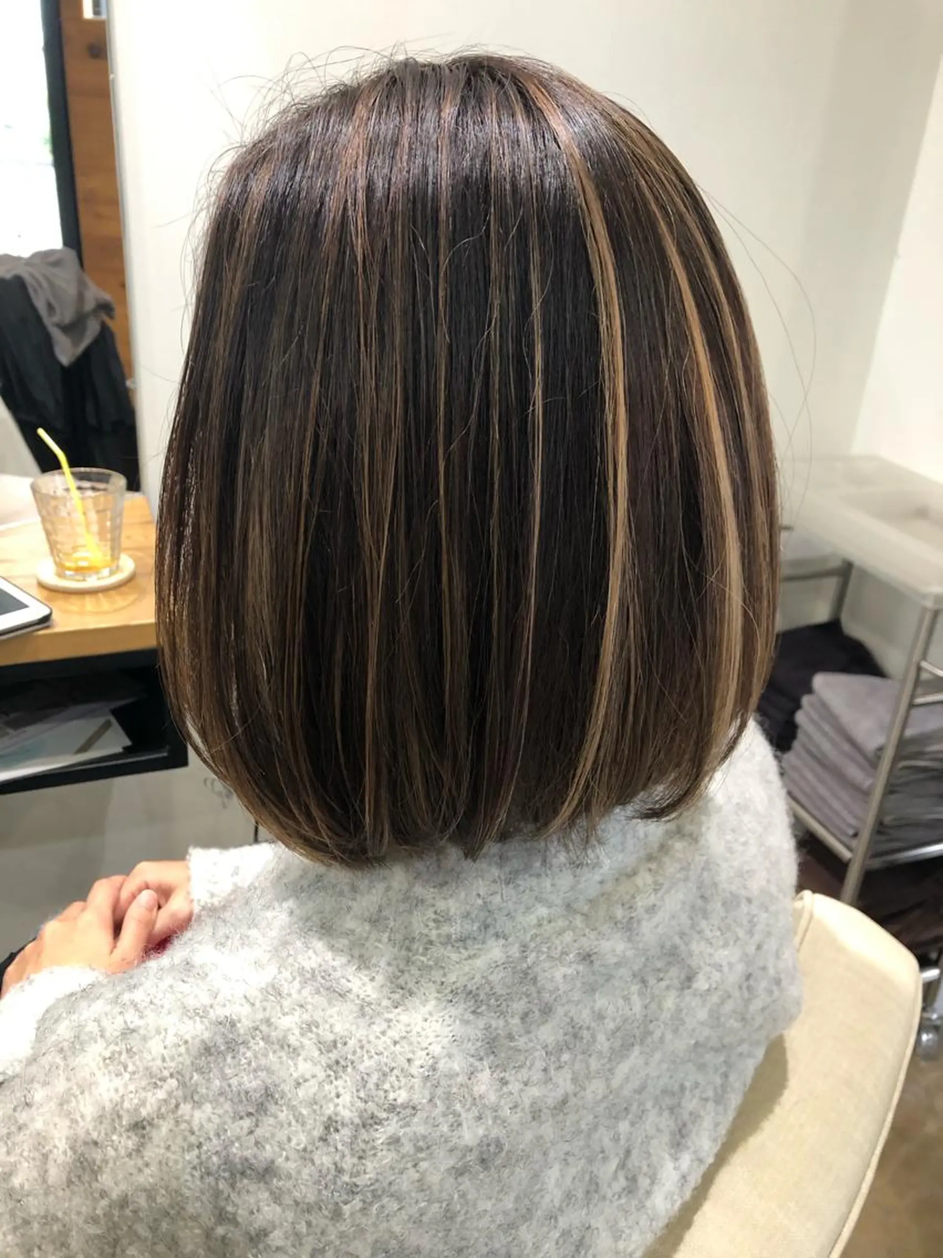 ミディアム カラー カット ヘアカラー Le Lien カジのヘアスタイル