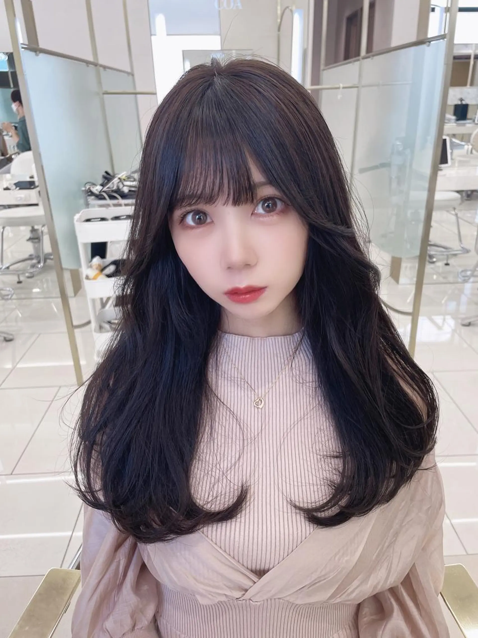 ロング カラー ヘアカラー トリートメント COA GINZA 空也/前髪/顔まわりのヘアスタイル