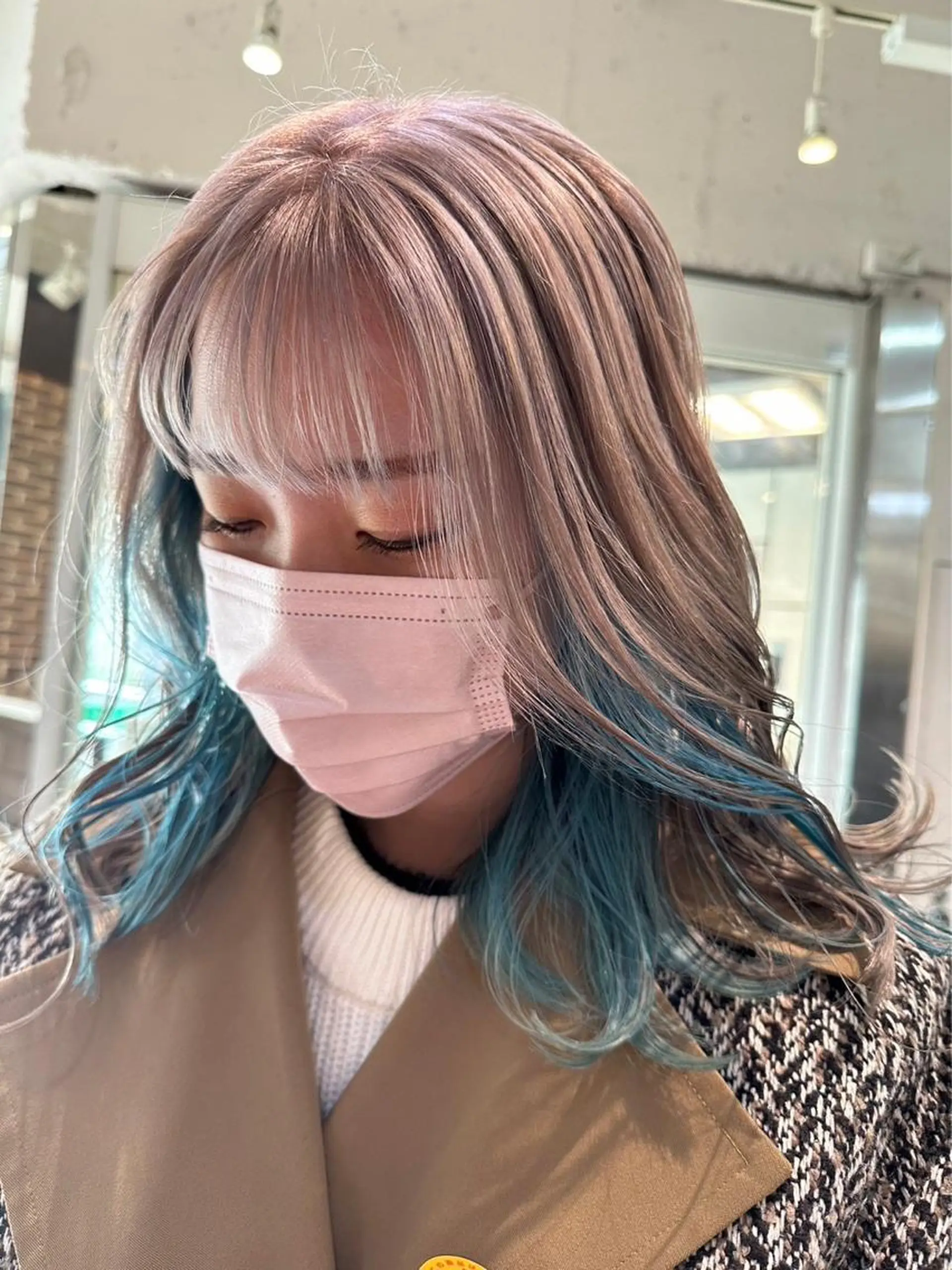 ロング カラー ハイトーンカラー 韓国風カラー 学生 韓国風ヘア メンズヘア個性派 ネイル/コトミ🐸のヘアスタイル