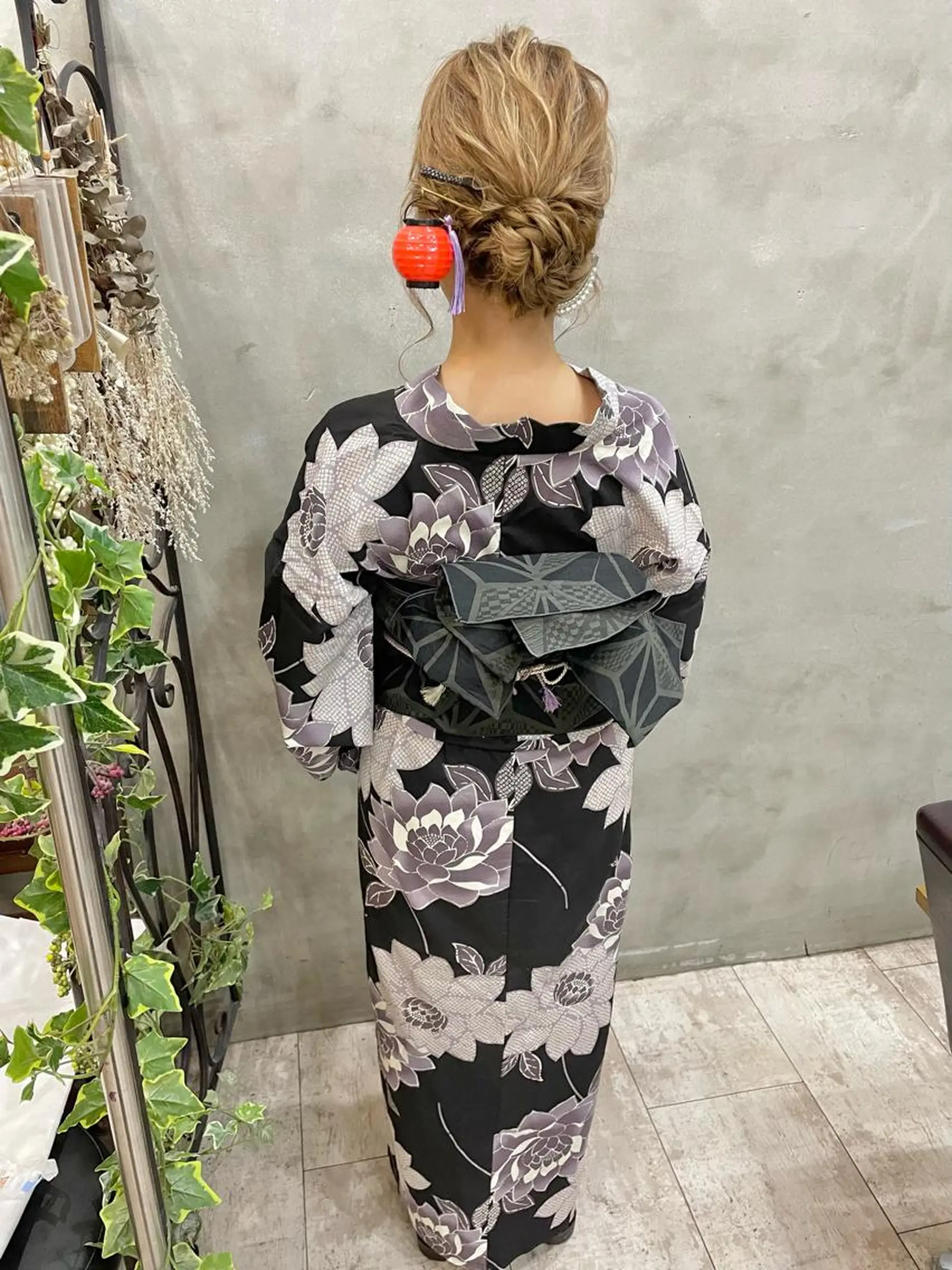 セミロング ヘアアレンジ 着付け 【ピンク/韓国ヘア/ ヘアセット】亜海のヘアスタイル