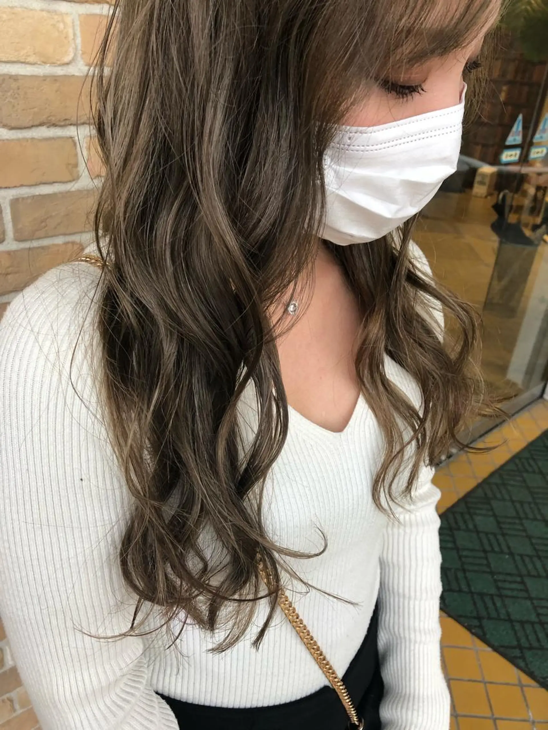ロング カラー パーマ ヘアアレンジ ハイライトカラー ハイライト ❣️倉敷❣️美髪 カラー能登一成のヘアスタイル
