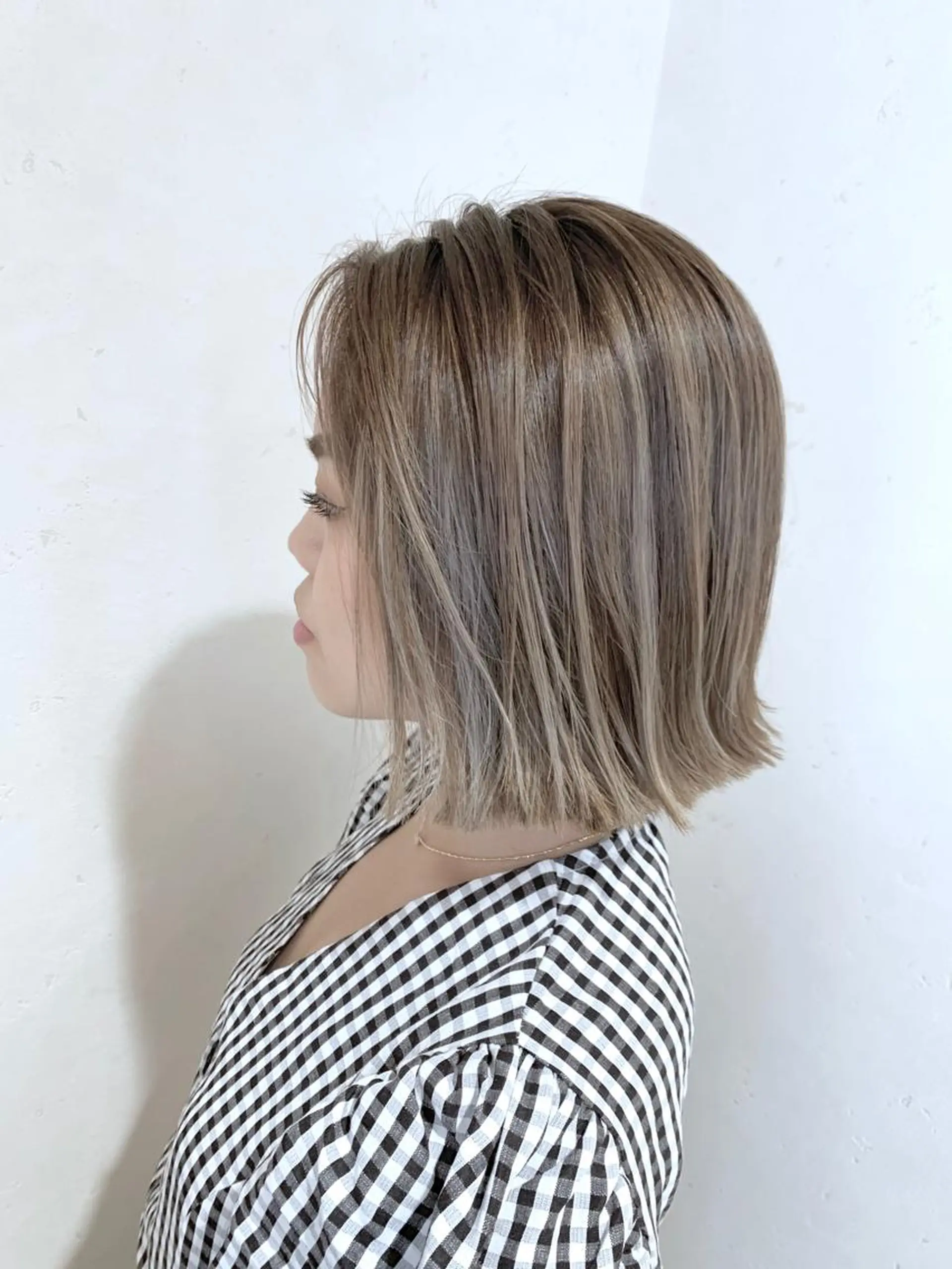 ミディアム ヘアアレンジ ボブ ハイライト 外ハネヘア ヘアカラー トリートメント ヘアセット filo byFeria渋谷所属・縮毛矯正/美髪 髪質改善/石田幸輔のヘアスタイル