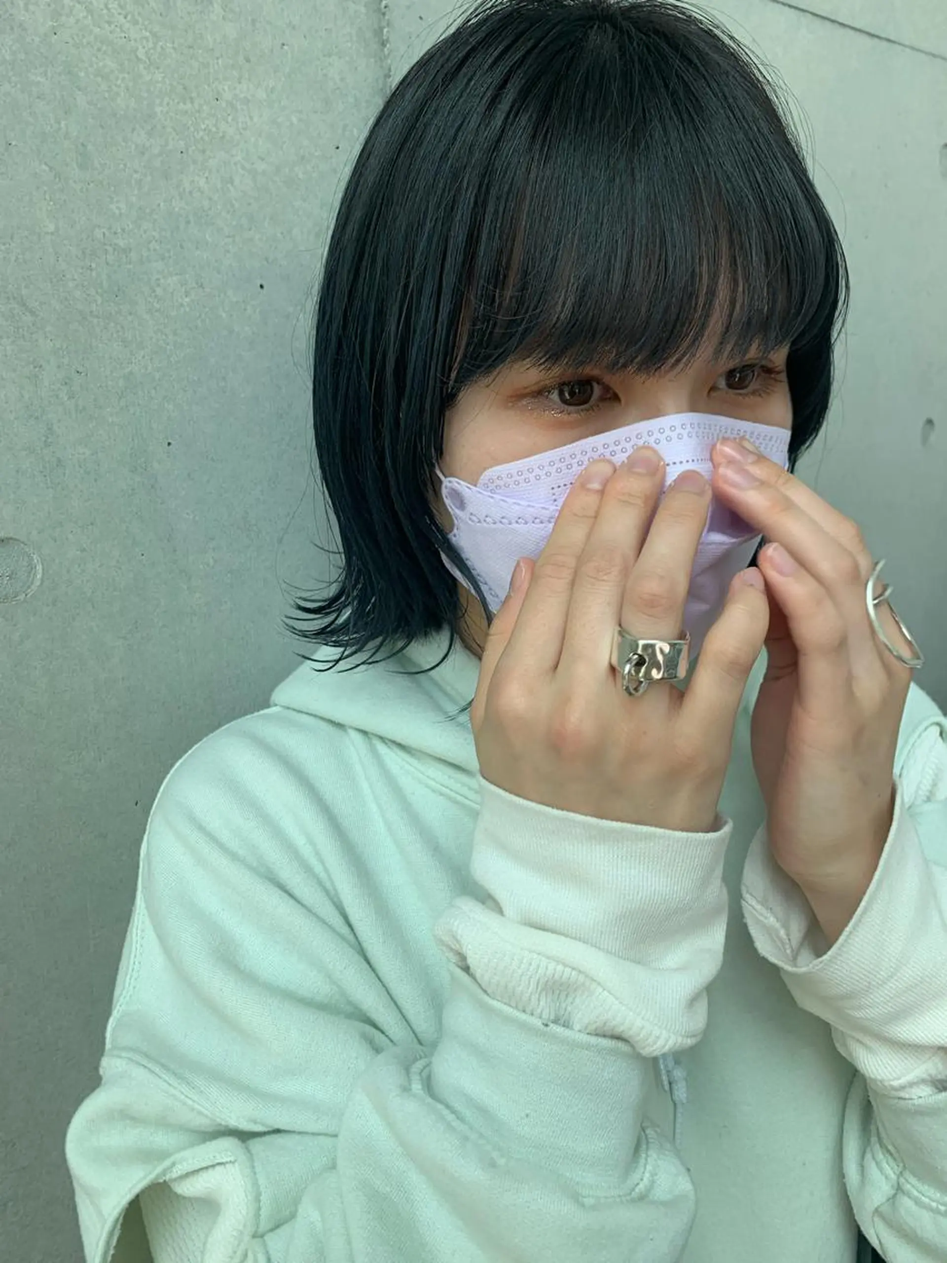 ミディアム Asti blanche所属・ブリーチなしWカラー /地毛風/小林凪沙のヘアスタイル