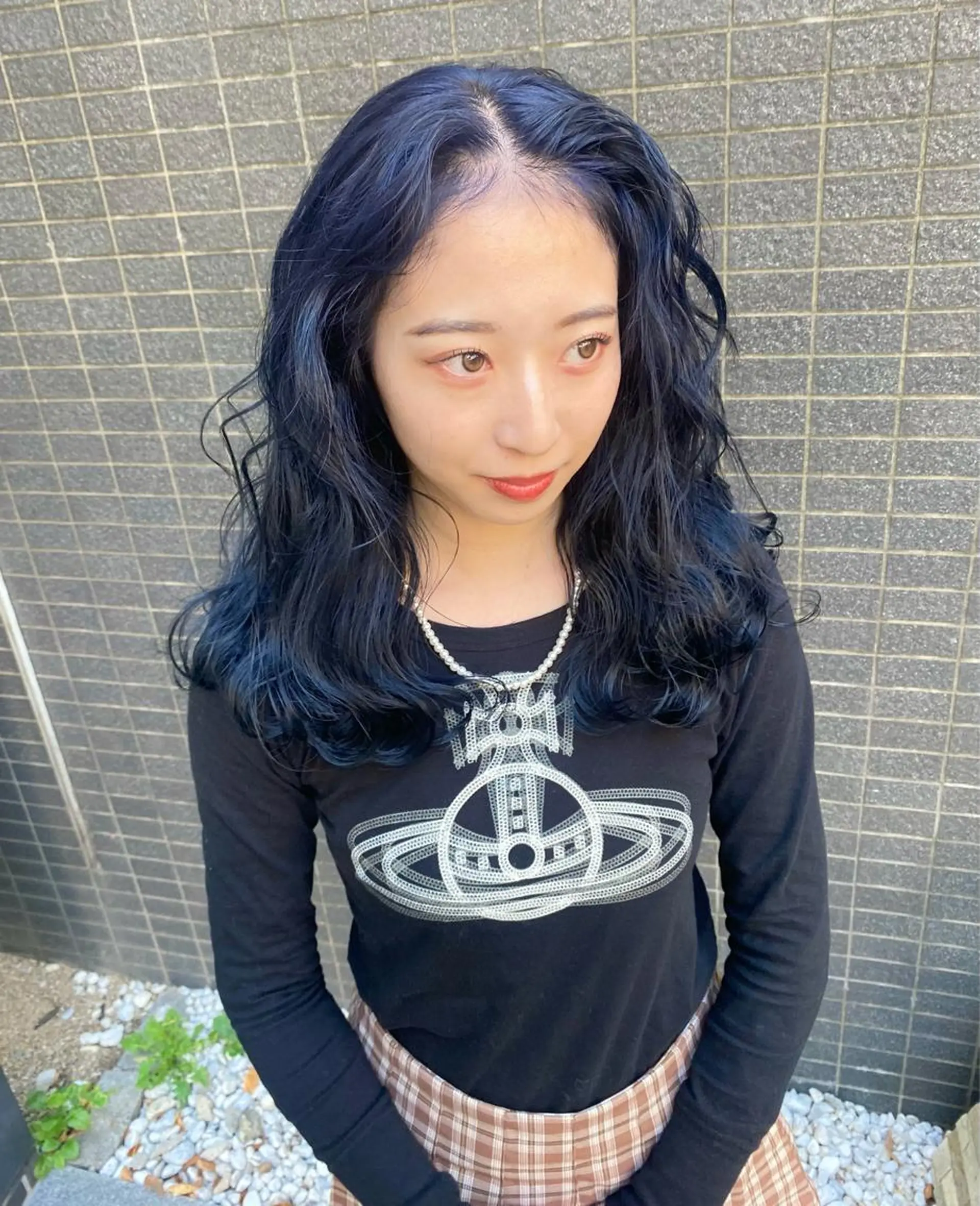 ロング カラー パーマ ヘアアレンジ 髪と音処　マトぺ所属・デザインカラー/ボブ ブリーチカラー/ユリのヘアスタイル