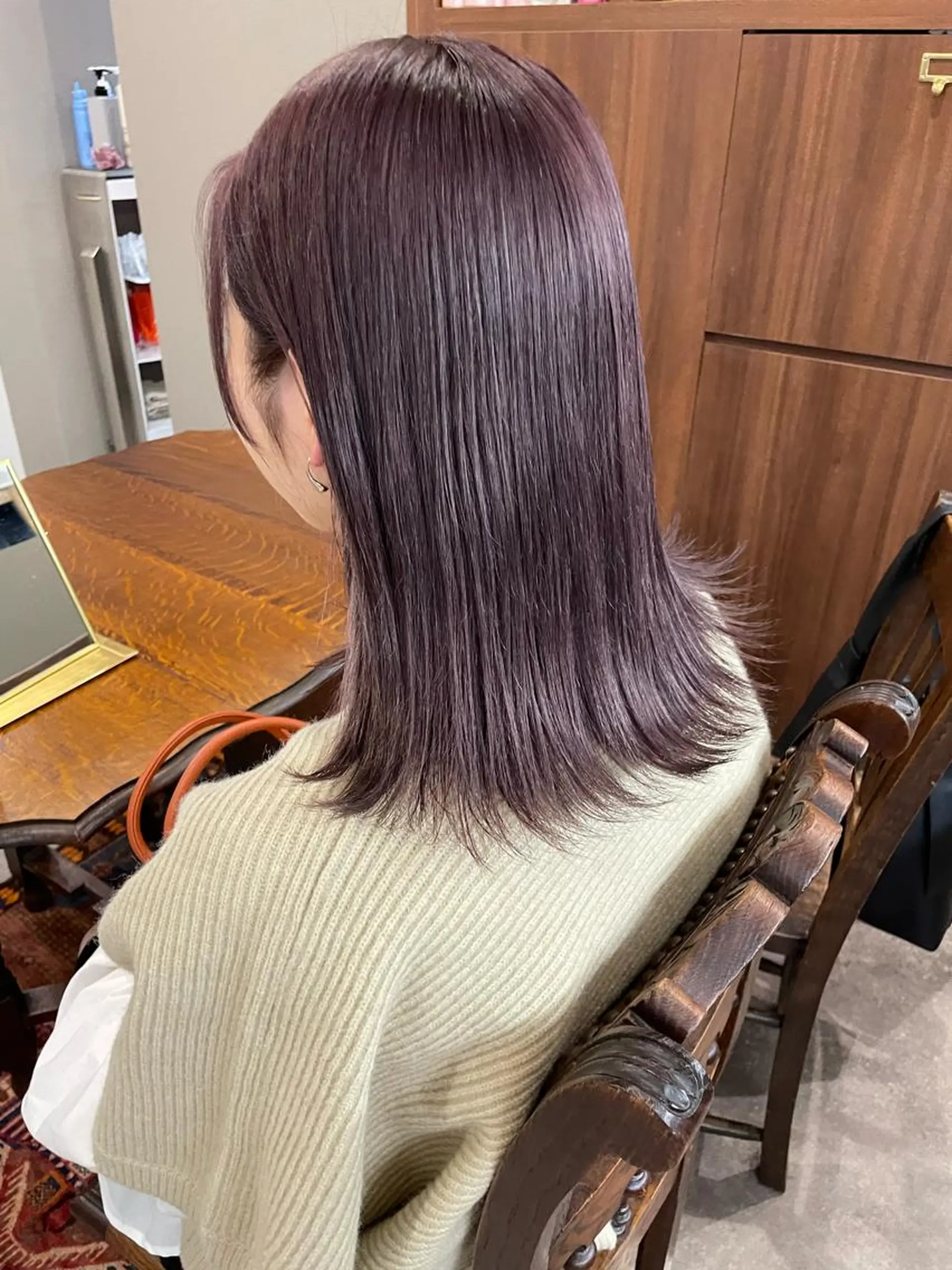 ミディアム カラー ブリーチ グレージュ ラベンダーカラー ラベンダーグレージュ ラベンダーグレー 艶カラー 🤍🫧/makoのヘアスタイル