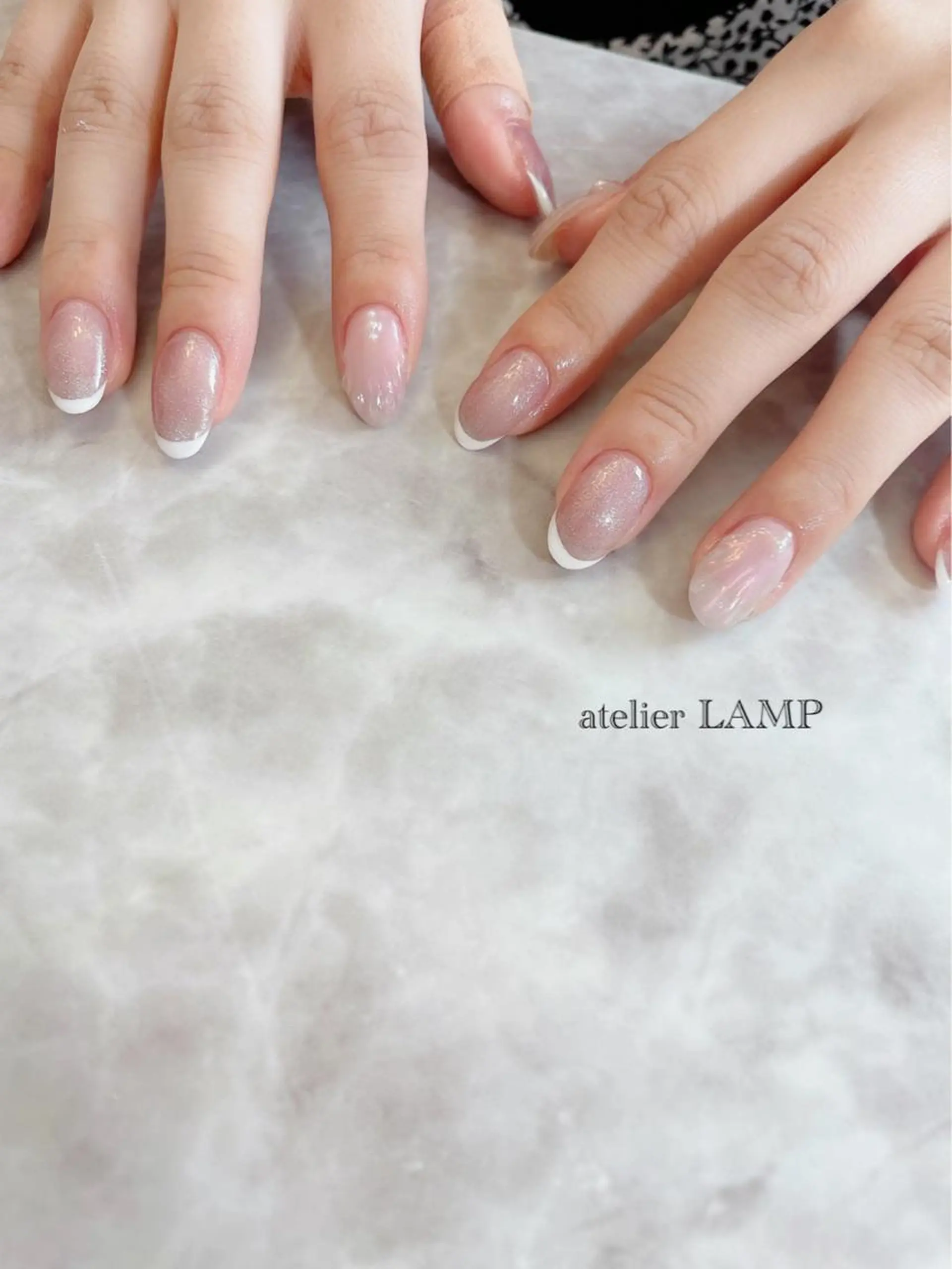 ネイル フレンチネイル マグネットネイル マグネットフレンチ シンプルネイル NANA no artのネイルデザイン