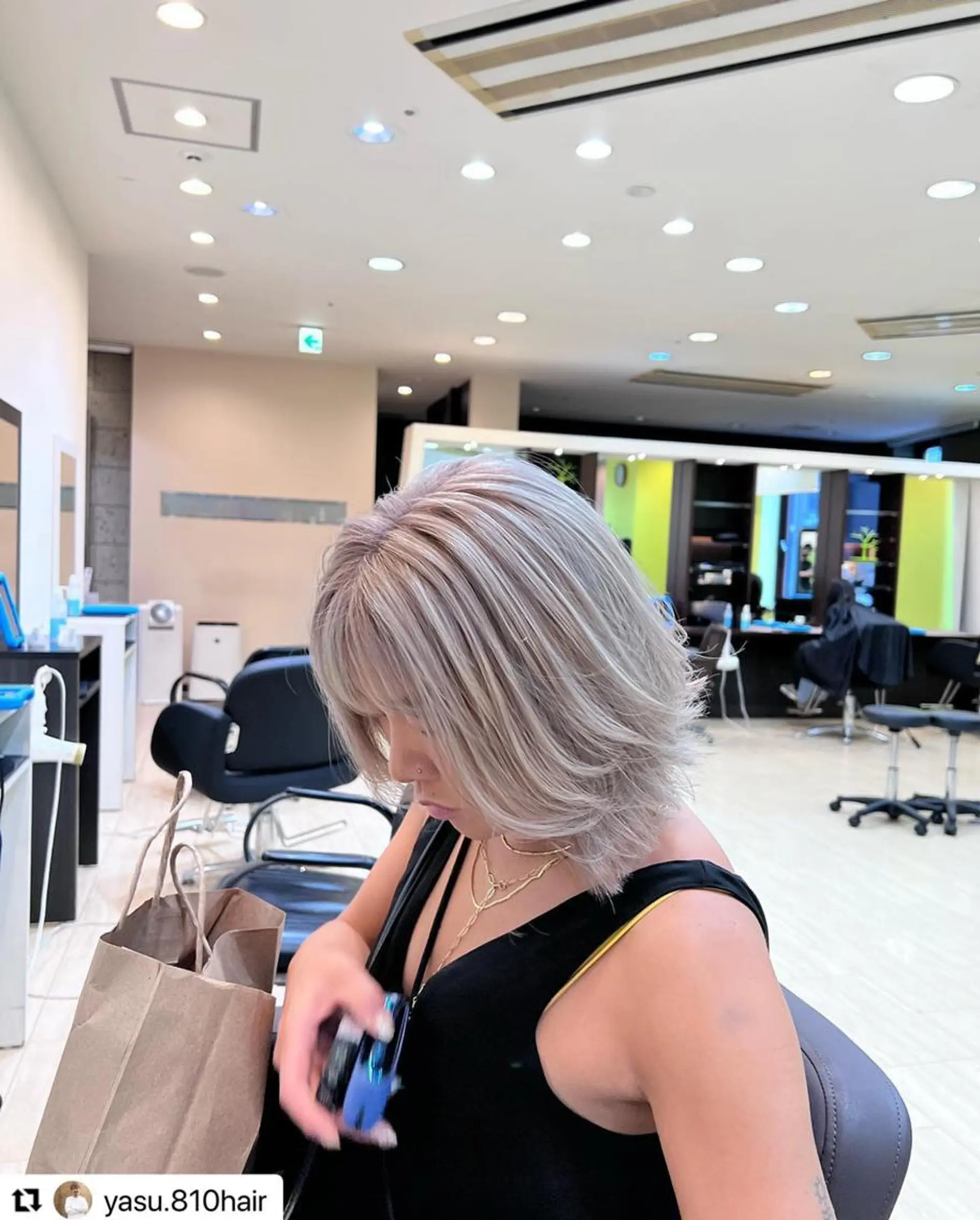 ショート カラー パーマ メンズ ベージュカラー ホワイトベージュ 🩷Eny terrace🩷のヘアスタイル