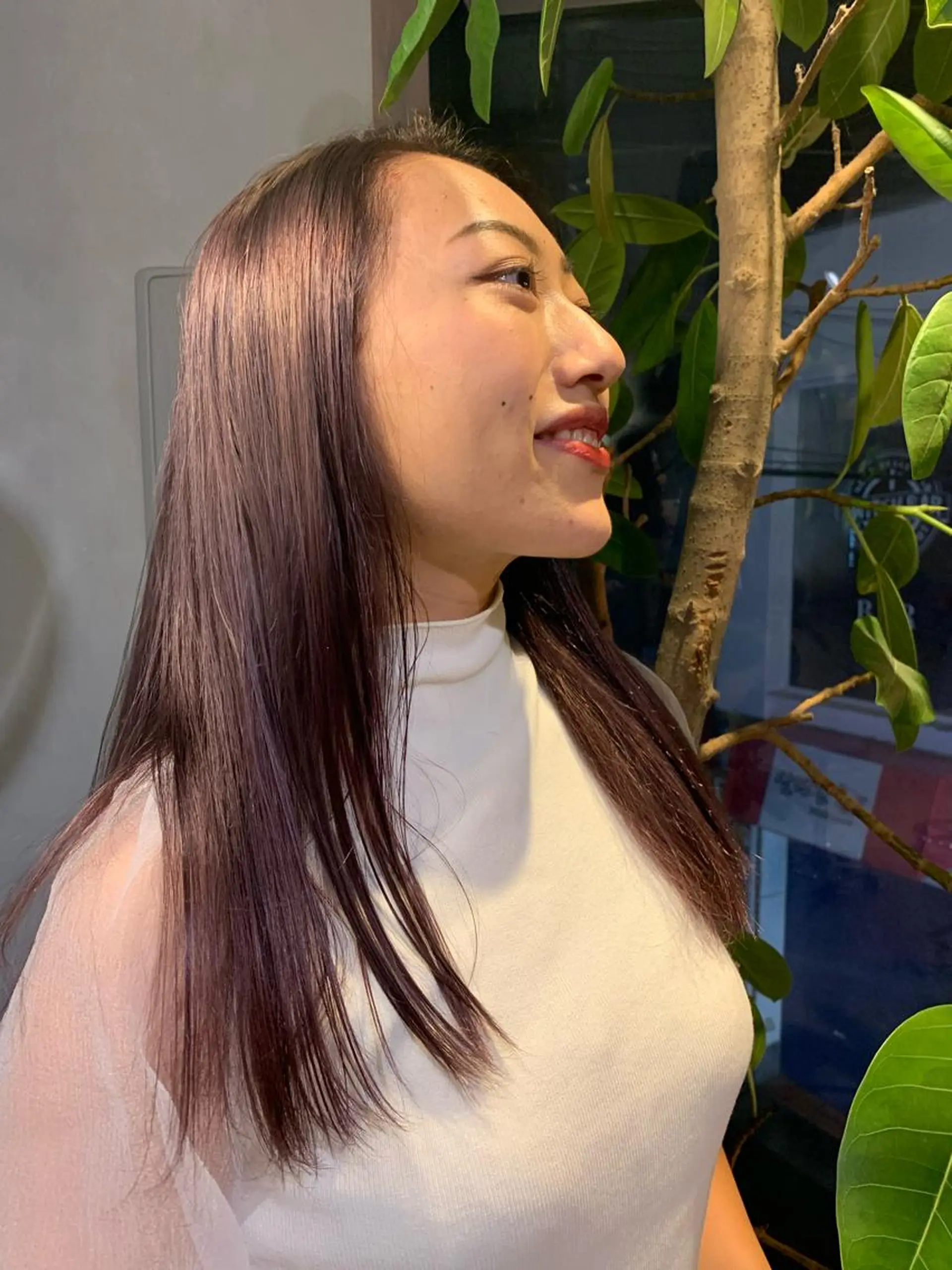 ロング カラー ブラウンカラー ピンクカラー ピンクブラウン ヘアカラー 美髪・シールエクステ ホソタニリョウコのヘアスタイル