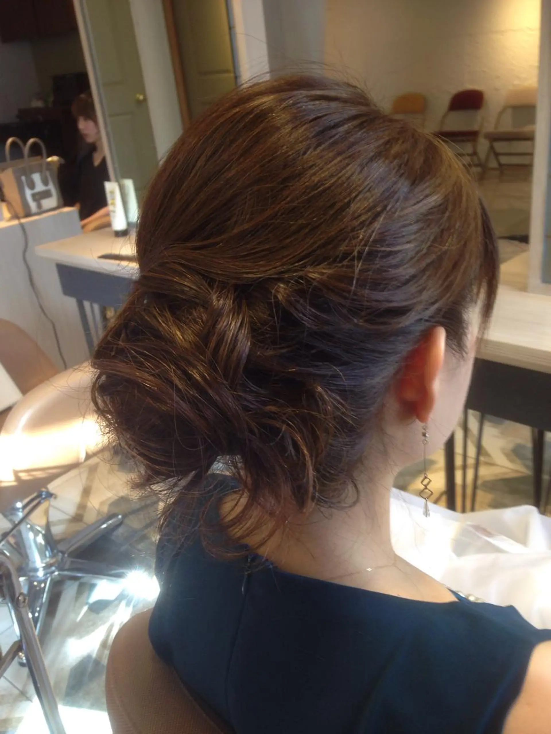 ショート ミディアム セミロング ロング ヘアアレンジ 夜会巻き 結婚式・ブライダル yeope所属・ハイトーンカラー ブリーチ専門・天神のヘアスタイル