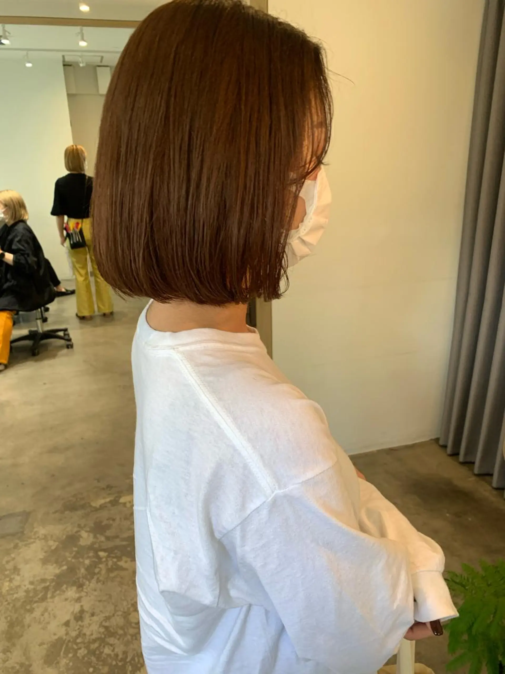 ミディアム ボブ 顔周りカット ミディアムパーマ /癖毛パーマのヘアスタイル