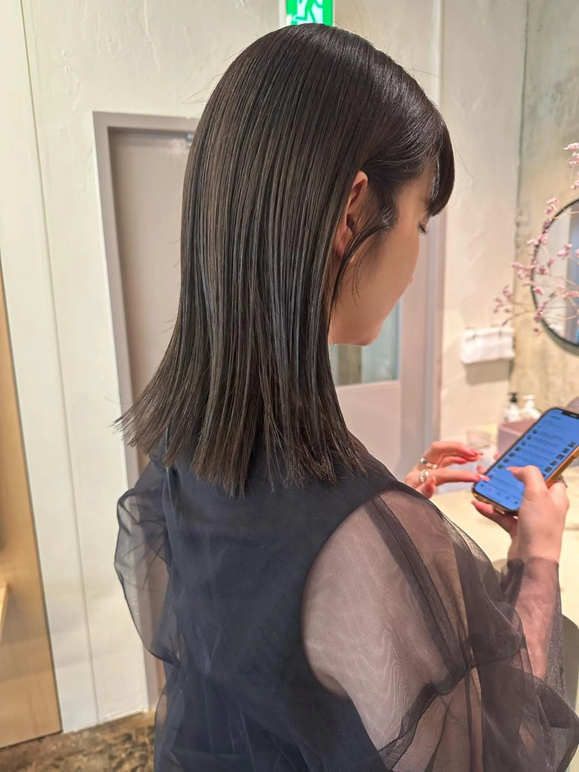 セミロング カラー グレージュ カット ヘアカラー トリートメント yupi🐈‍⬛ レイヤー/パーマのヘアスタイル