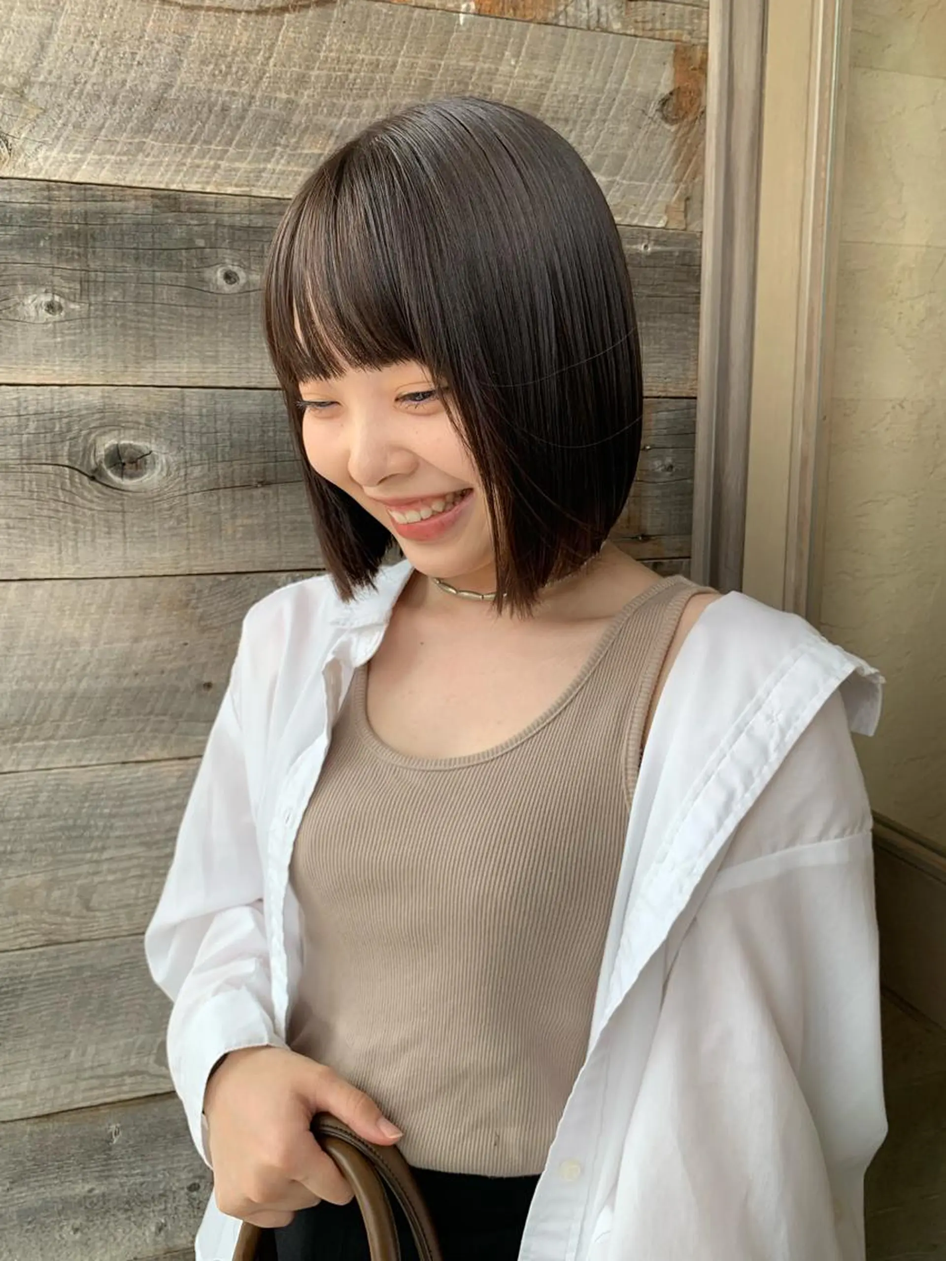 ショート カラー ボブ longtemps所属・カワサキ マホのヘアスタイル