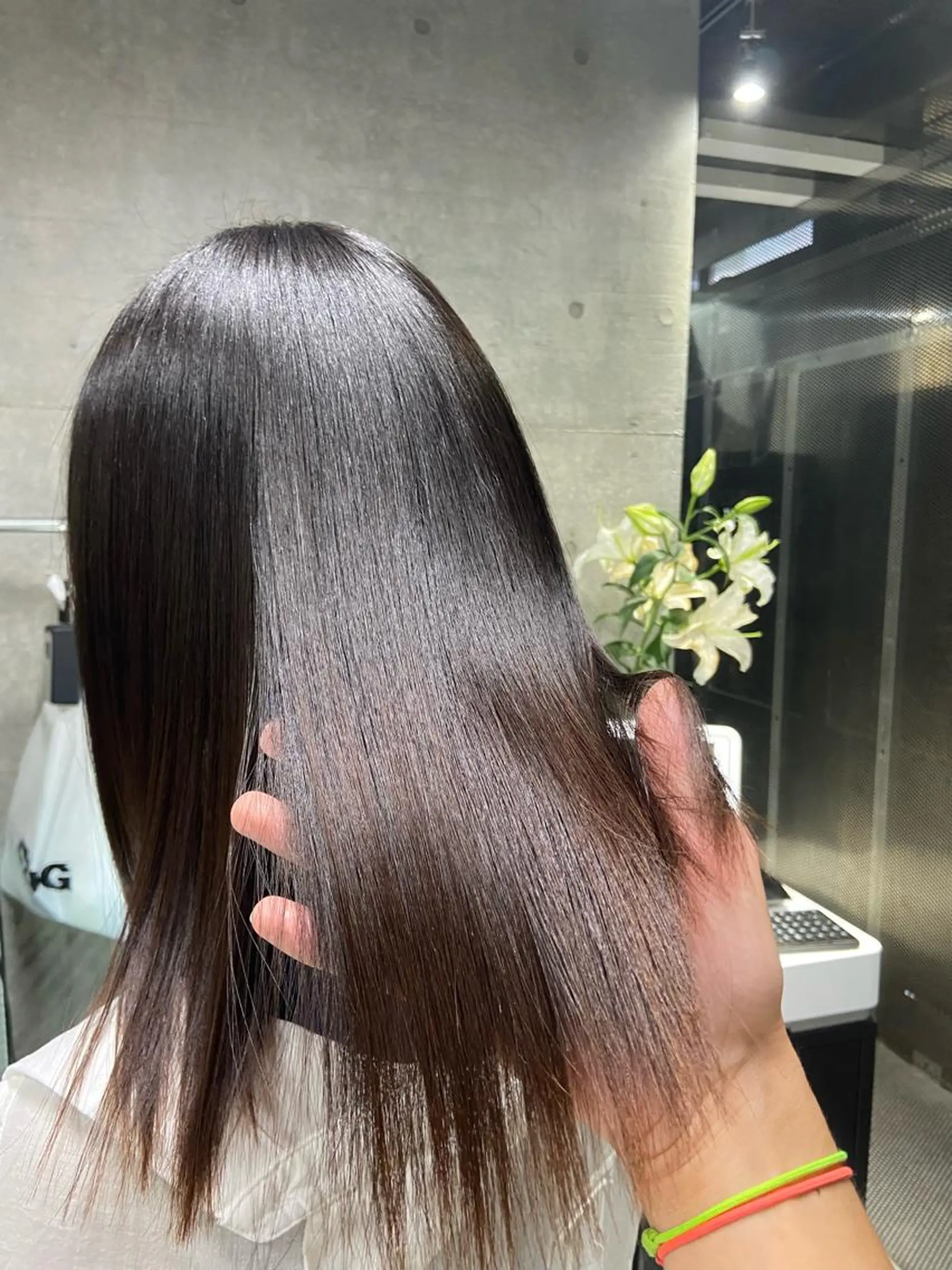 ロング メンズ くせ毛 髪質改善 トリートメント 酸熱トリートメント THE./ブリーチ 透感カラー/髪質改善のヘアスタイル