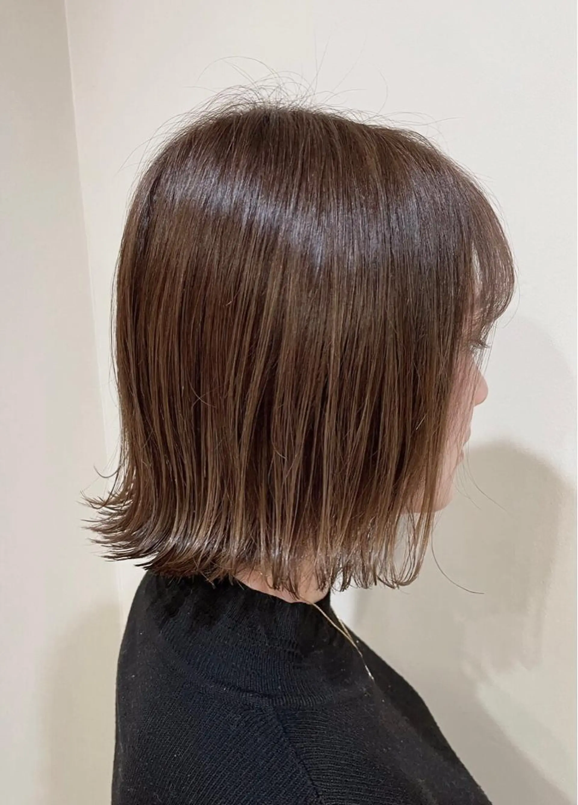 ミディアム 切りっぱなしボブ ボブ カット ヘアカラー ✨美髪サラ艶トレンド 橋柿 実紀✨のヘアスタイル