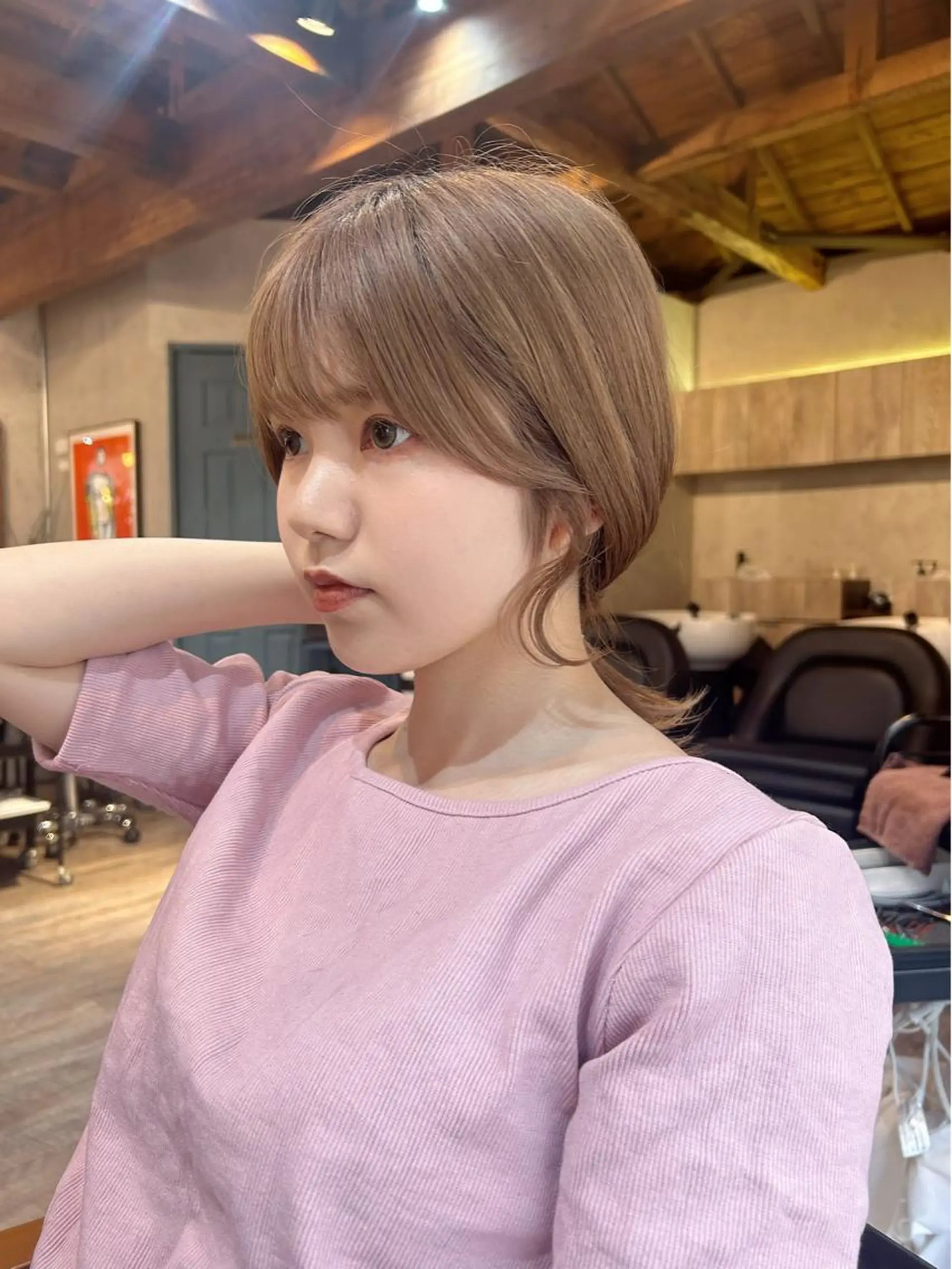 セミロング カラー ベージュカラー ブリーチ 透明感カラー グレージュ イルミナカラー 顔周りカット× 髪質改善【リョウ】のヘアスタイル