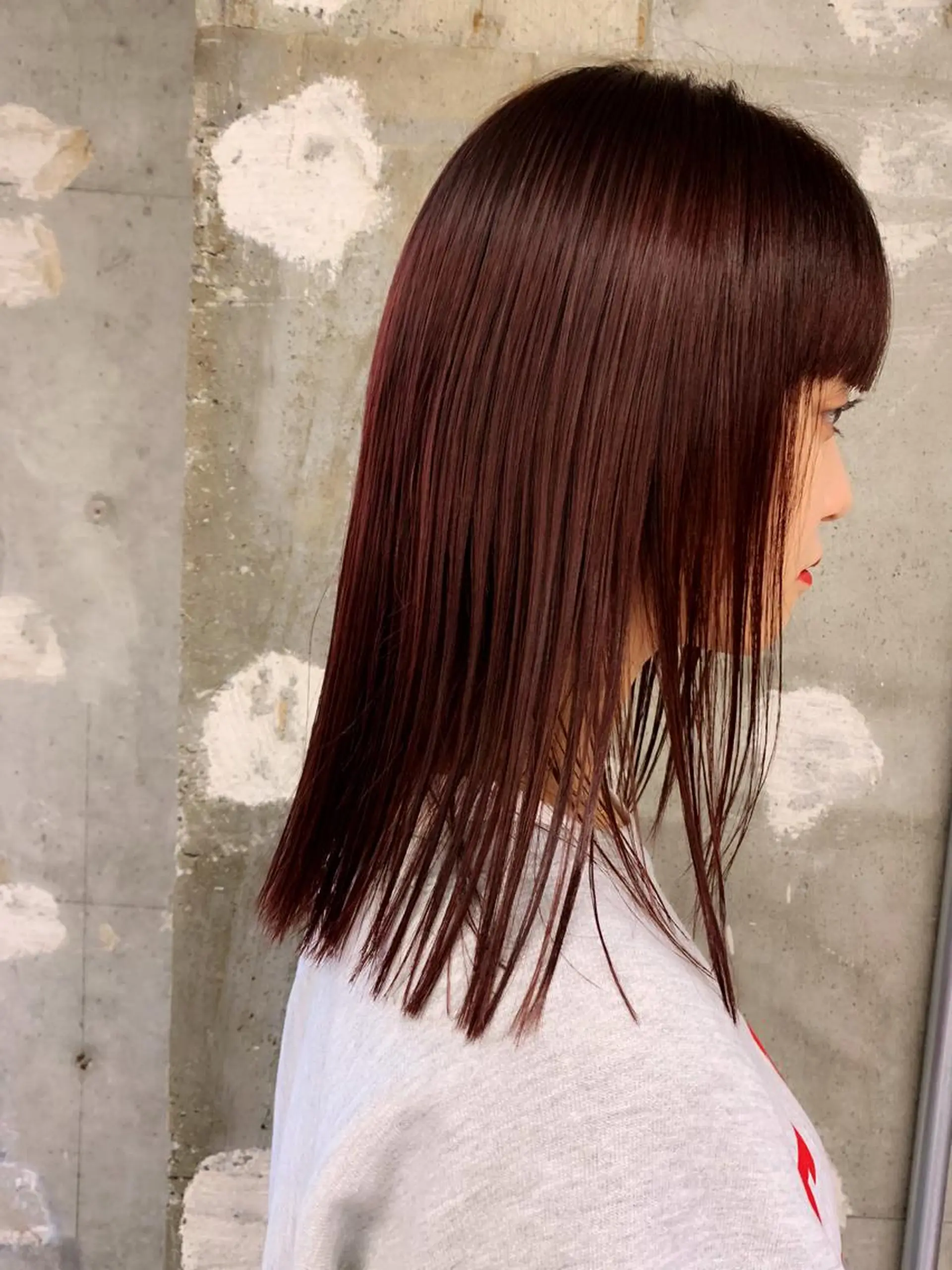 ミディアム カラー レッドカラー tension 【テンション】のヘアスタイル