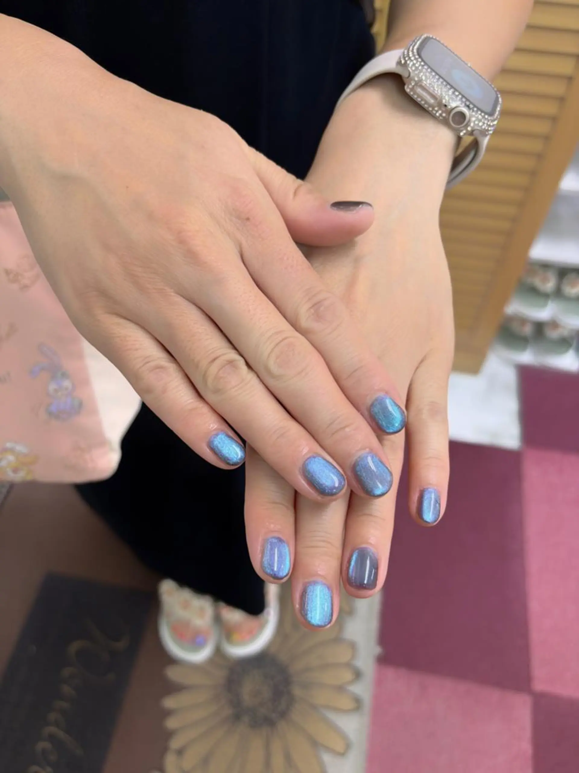 ネイル オーロラネイル チークネイル 長さ出し フットネイル フレンチネイル ハンドネイル リラネイル すみれのネイルデザイン