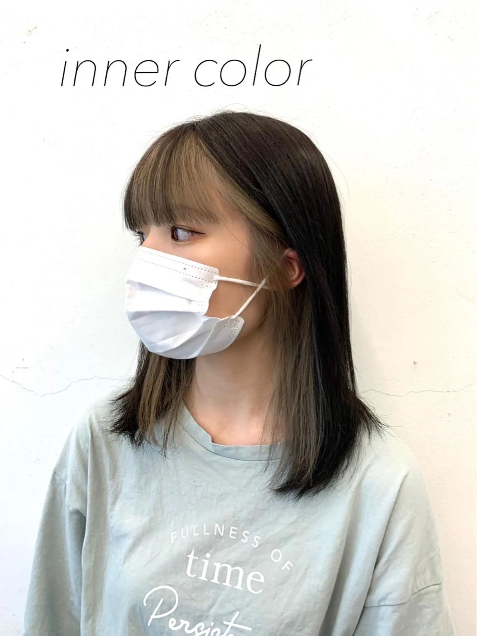 ミディアム カラー ミストバング  フェイスフレーミング インナーカラー レイヤーカット/艶髪 ✨💭KIRARIのヘアスタイル