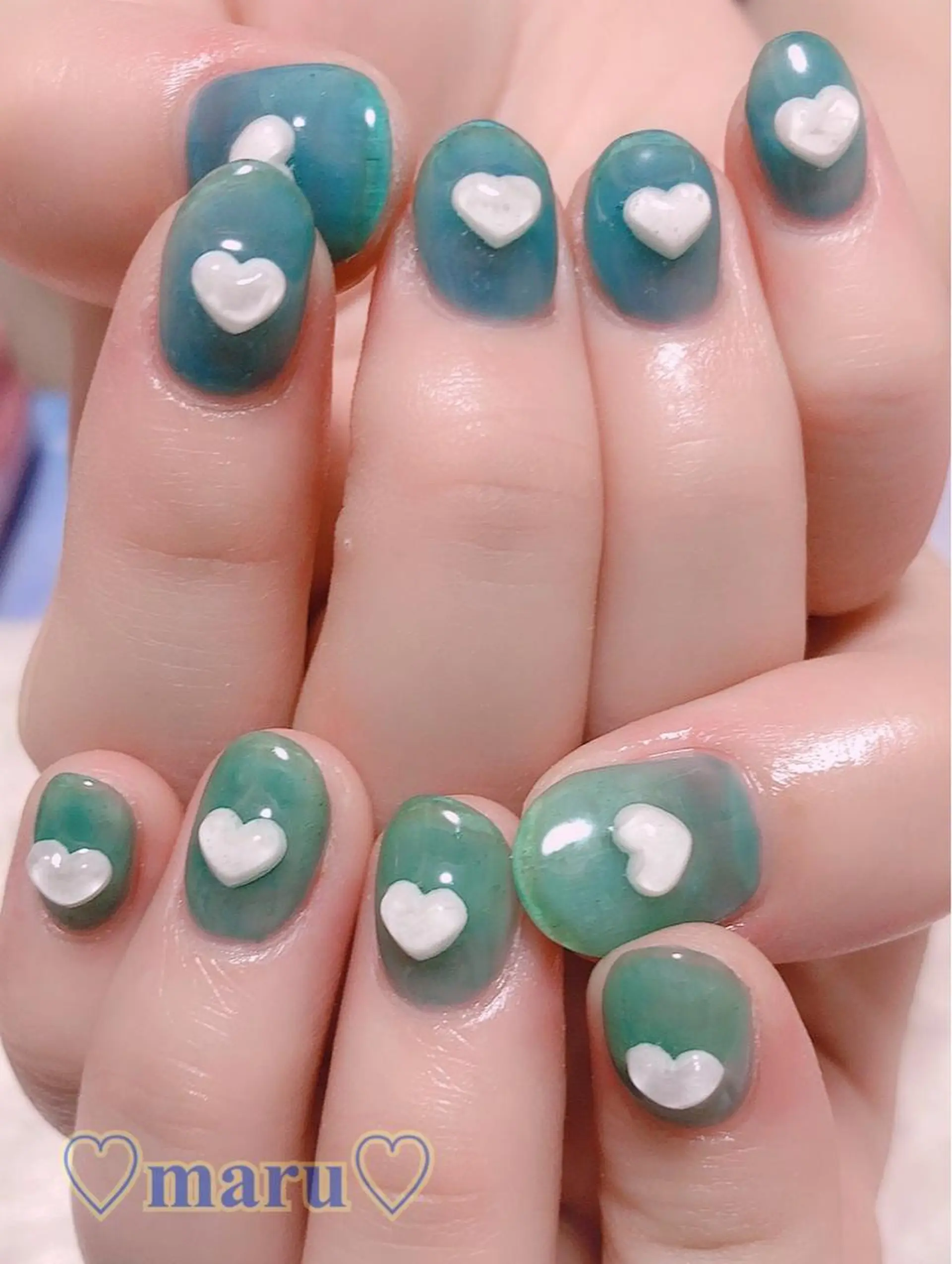 ネイル ハート ハンドネイル フットネイル まるみ ♡のネイルデザイン