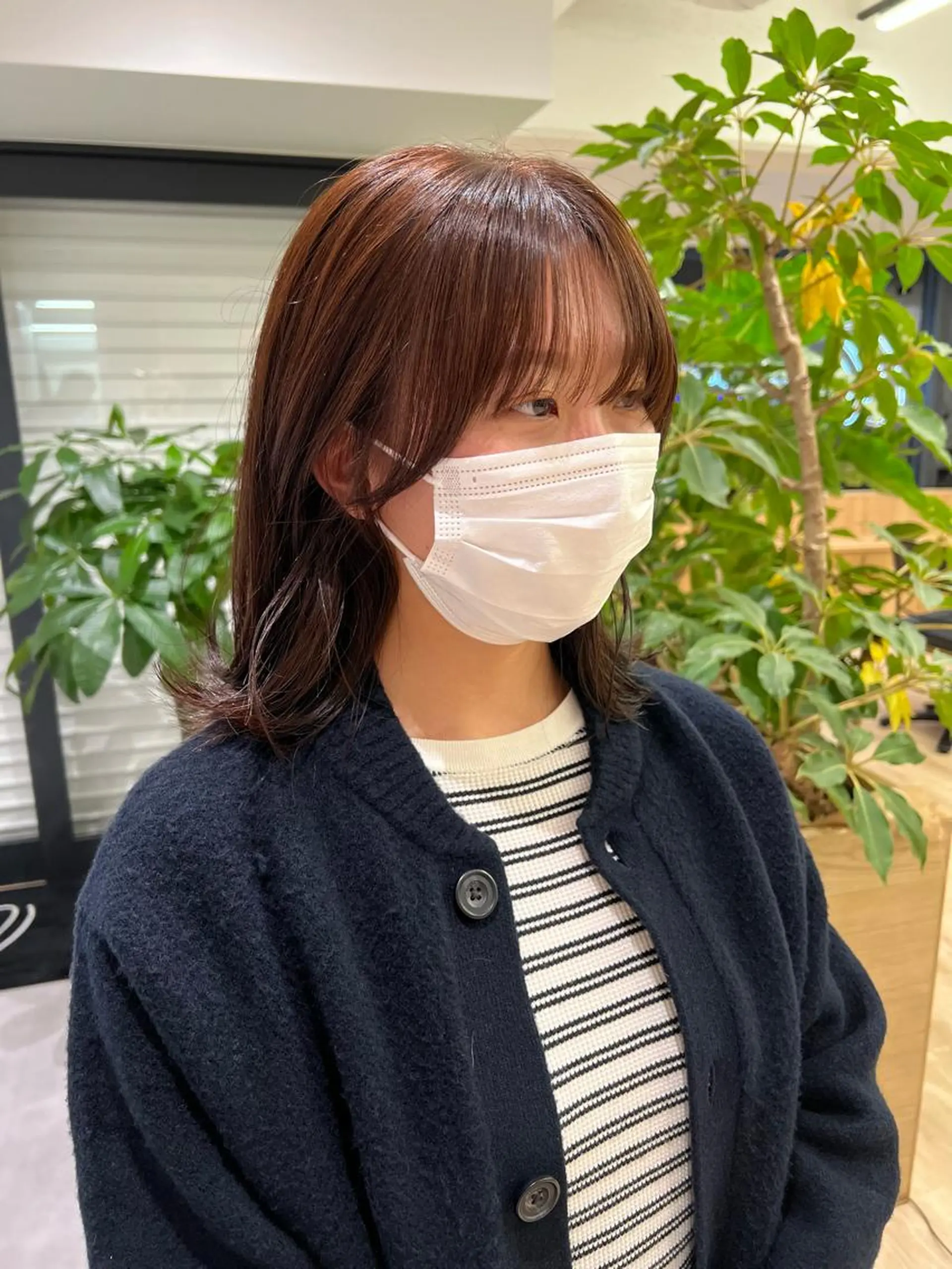 ミディアム ヨシンモリ 韓国風ヘア 艶ベージュ/オリーブ カラー🫒airiのヘアスタイル