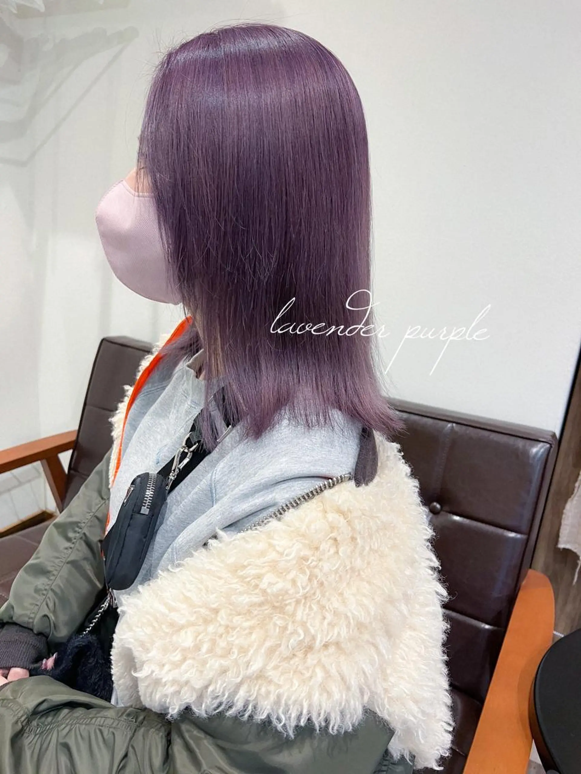 ミディアム カラー ブリーチ ラベンダーカラー パープルカラー ヘアカラー カラーパティシエ facce🌼ikoのヘアスタイル