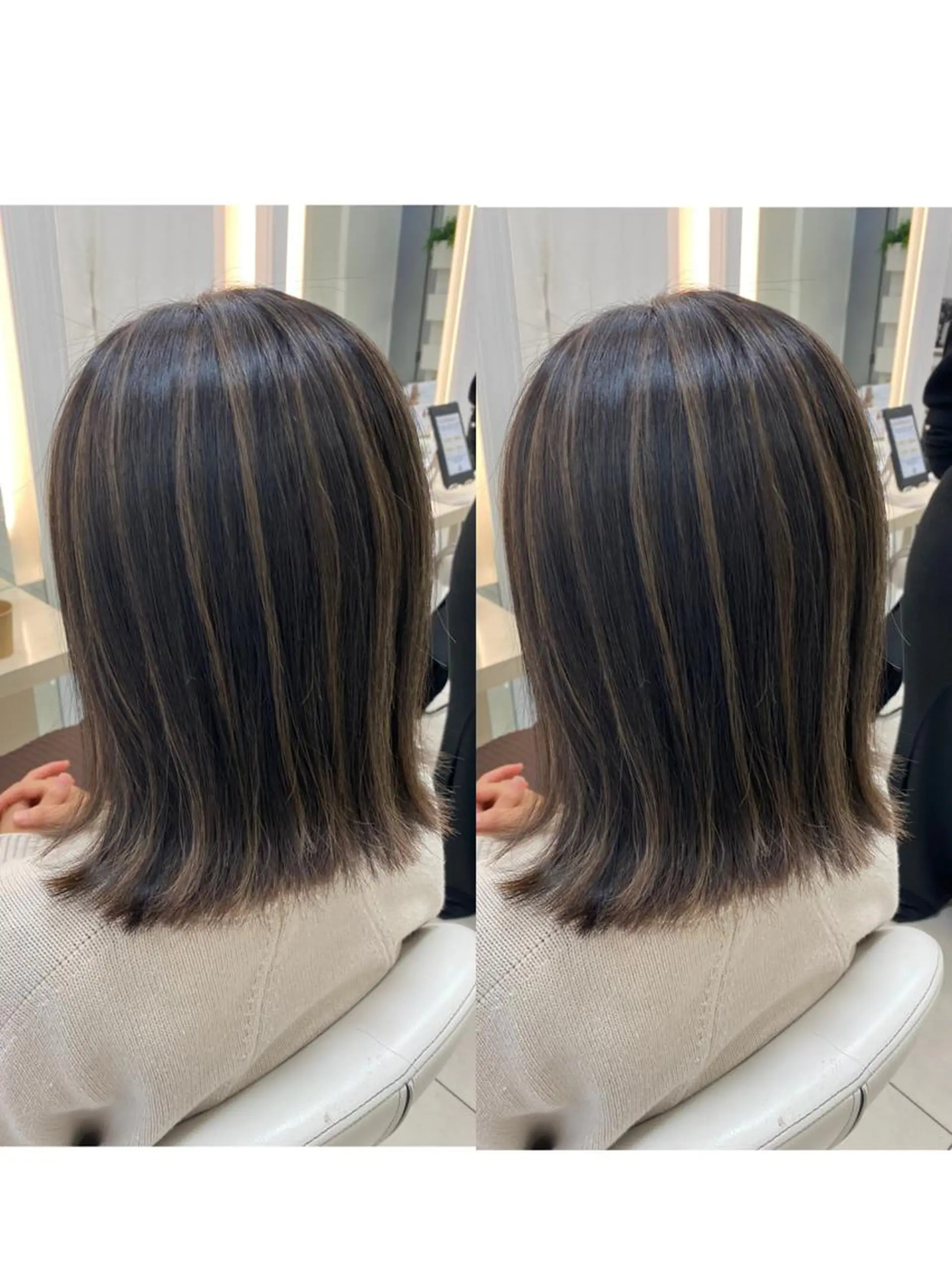 ミディアム カラー 🫧ふくだ りな 🕊のヘアスタイル