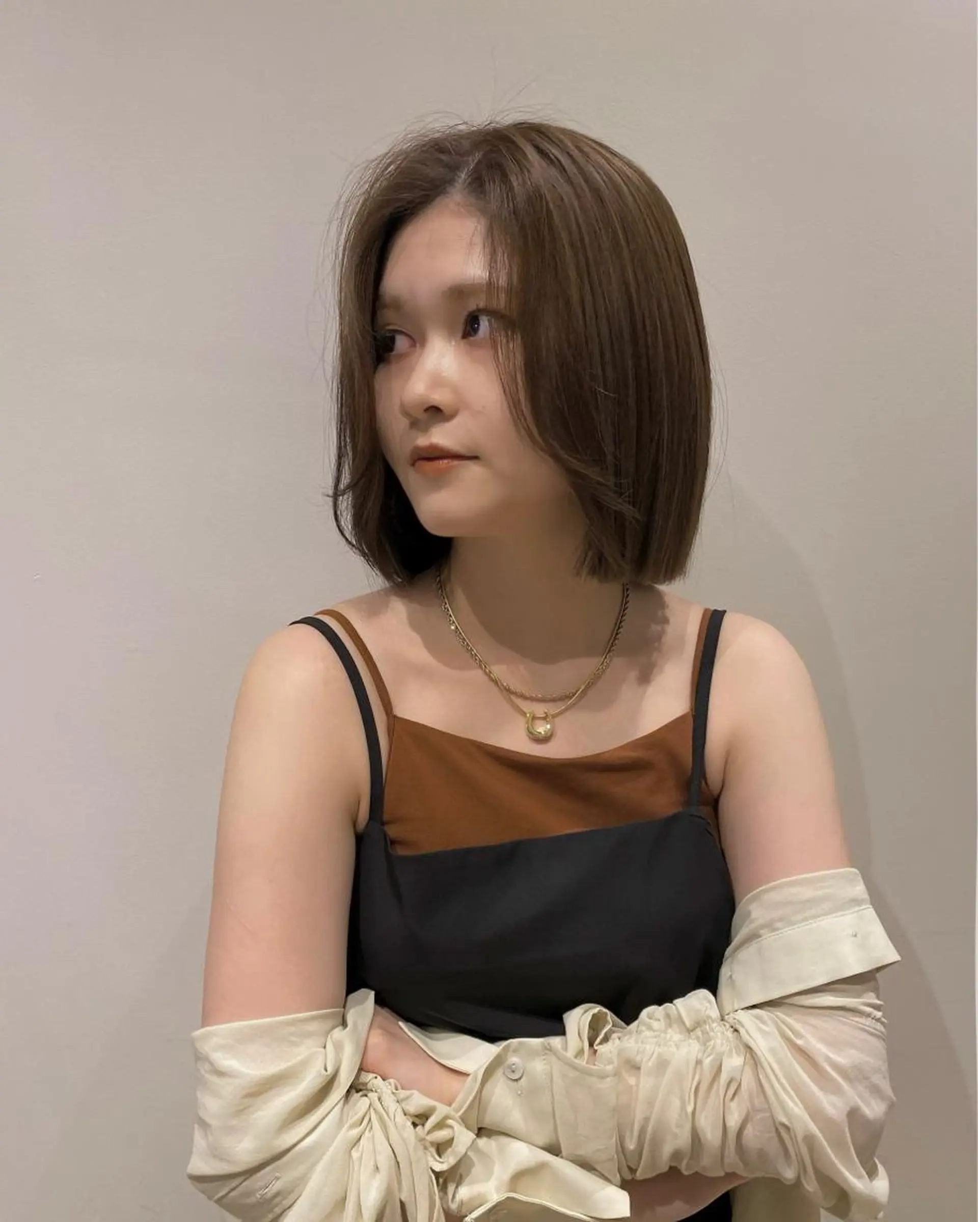 ミディアム カラー ブリーチ 透明感カラー ブリーチなしカラー オレンジ ヘアカラー トリートメント ブリーチなし透明感 指名No1ナギサのヘアスタイル