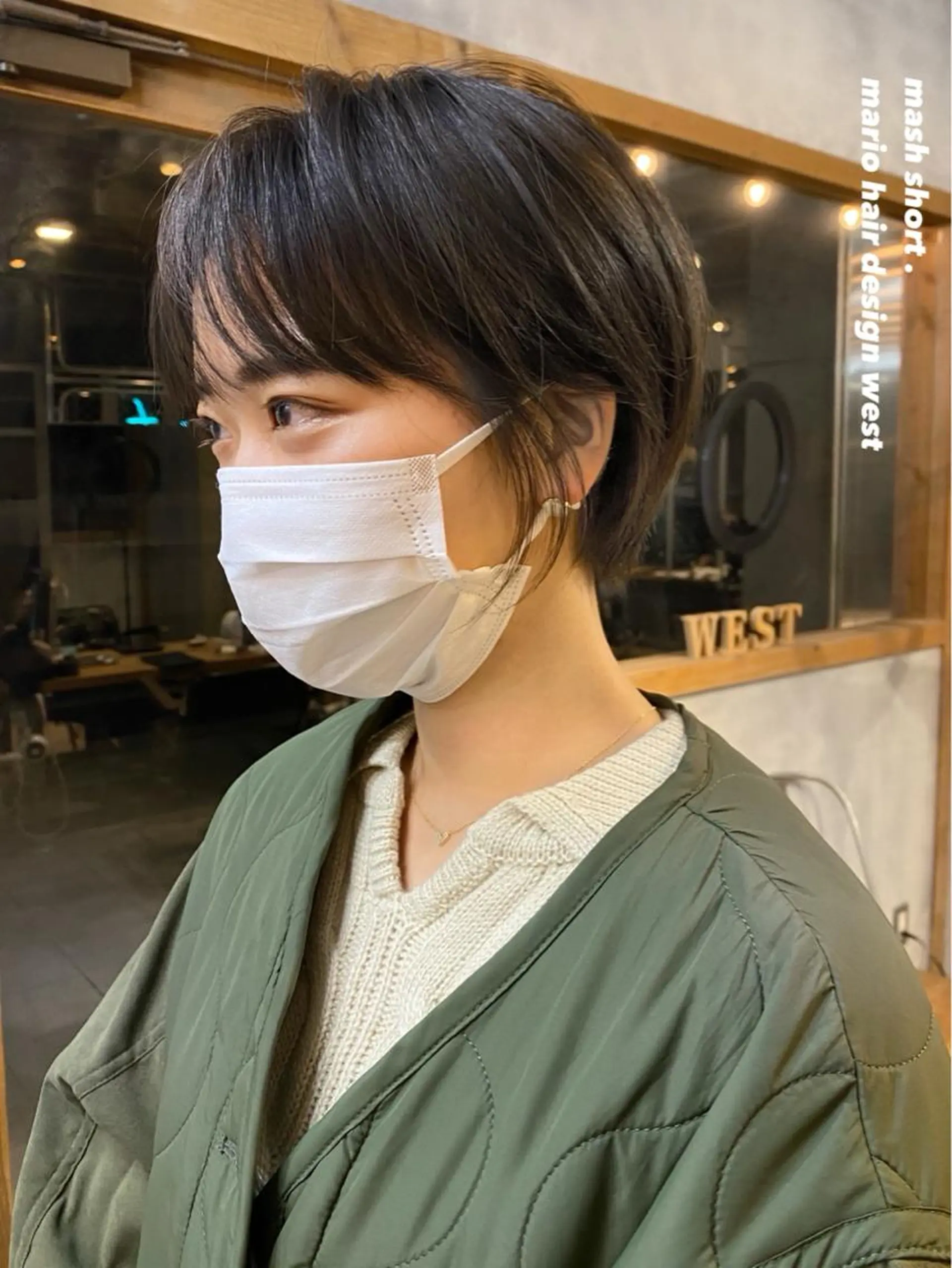 ショート カラー 丸みショート ベージュカラー 透明感カラー グレージュ オリーブベージュ 竹嶌 健吾のヘアスタイル