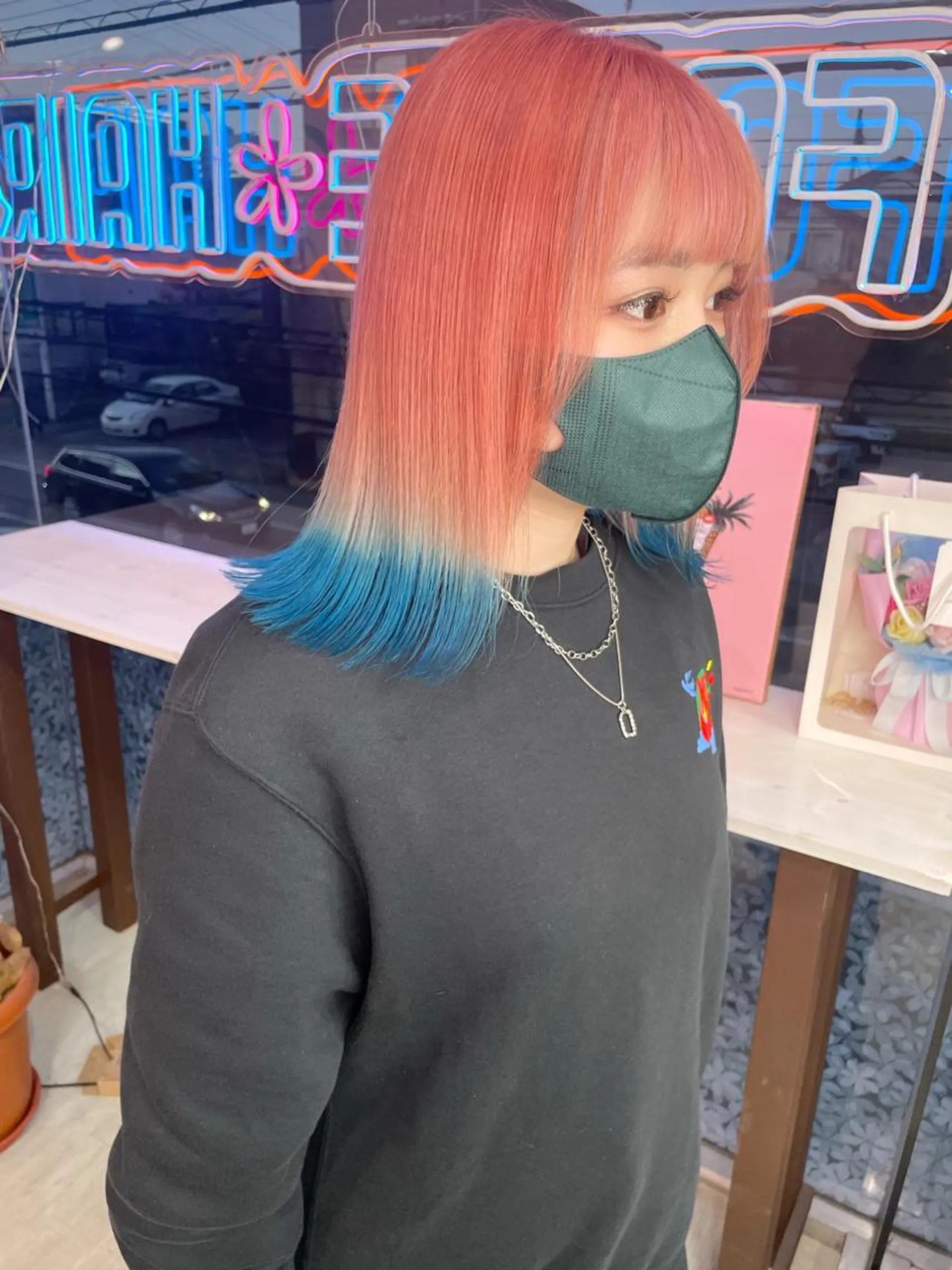 セミロング カラー ブルーカラー ピンクカラー ヘアカラー force hair所属・🫧富田 苑実🫧のヘアスタイル