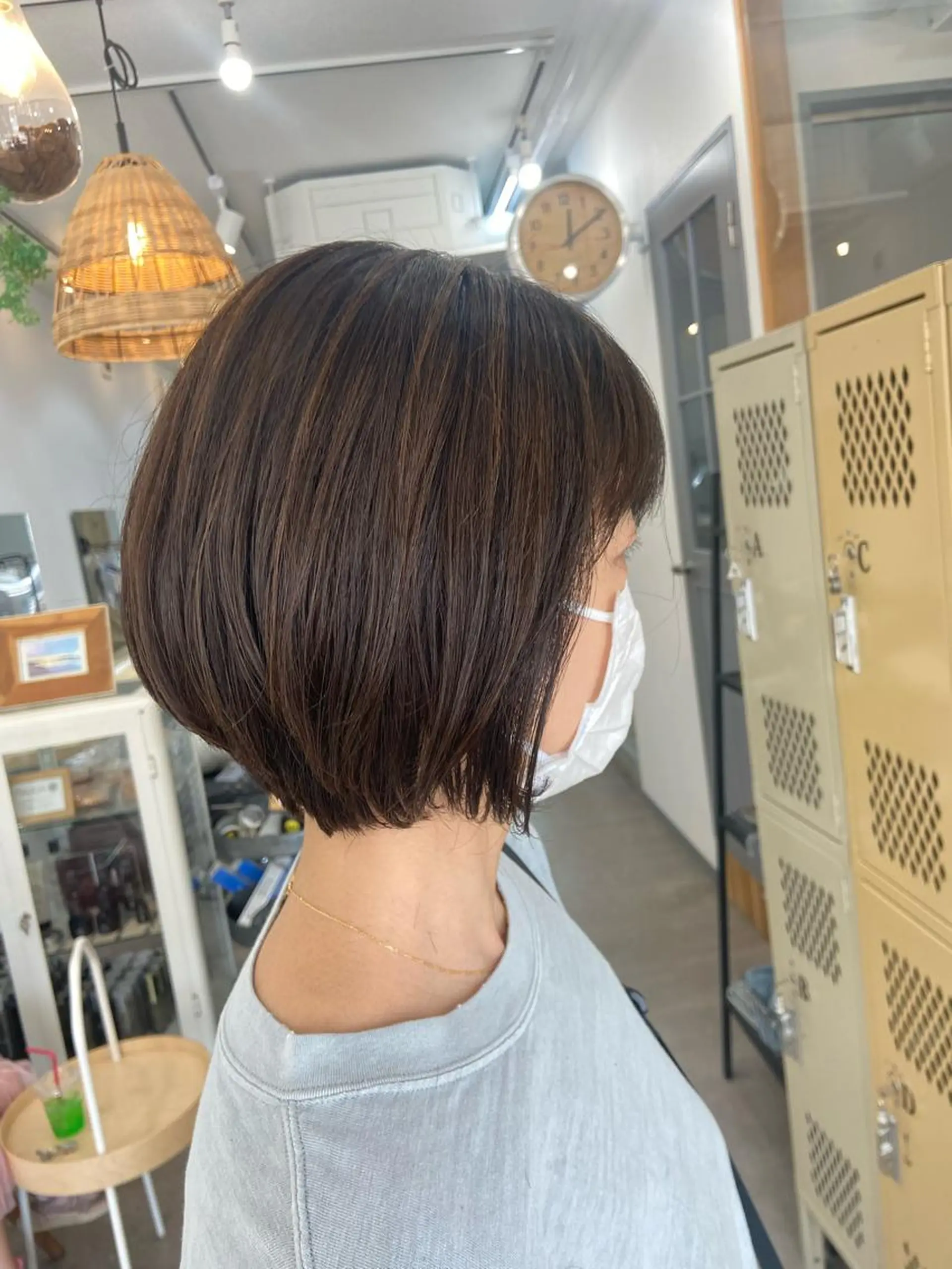 ショート ショートボブ ボブ ハイライト ショートヘア カット ヘアカラー トリートメント SUNC🍀大熊 花奈絵🍀のヘアスタイル