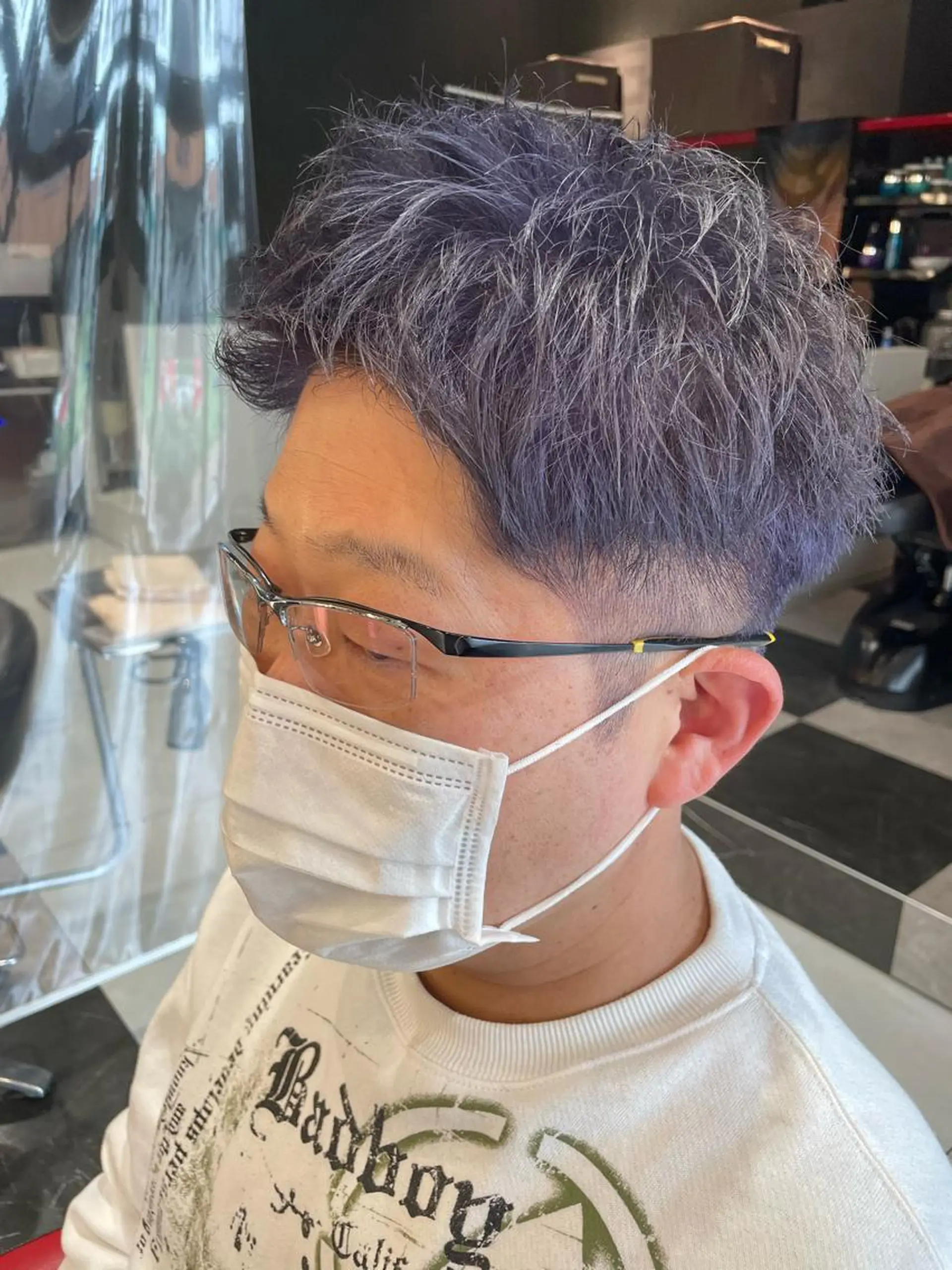 ショート カラー メンズ アッシュ ヘアカラー トリートメント メンズヘア特化 崎田 成人のヘアスタイル