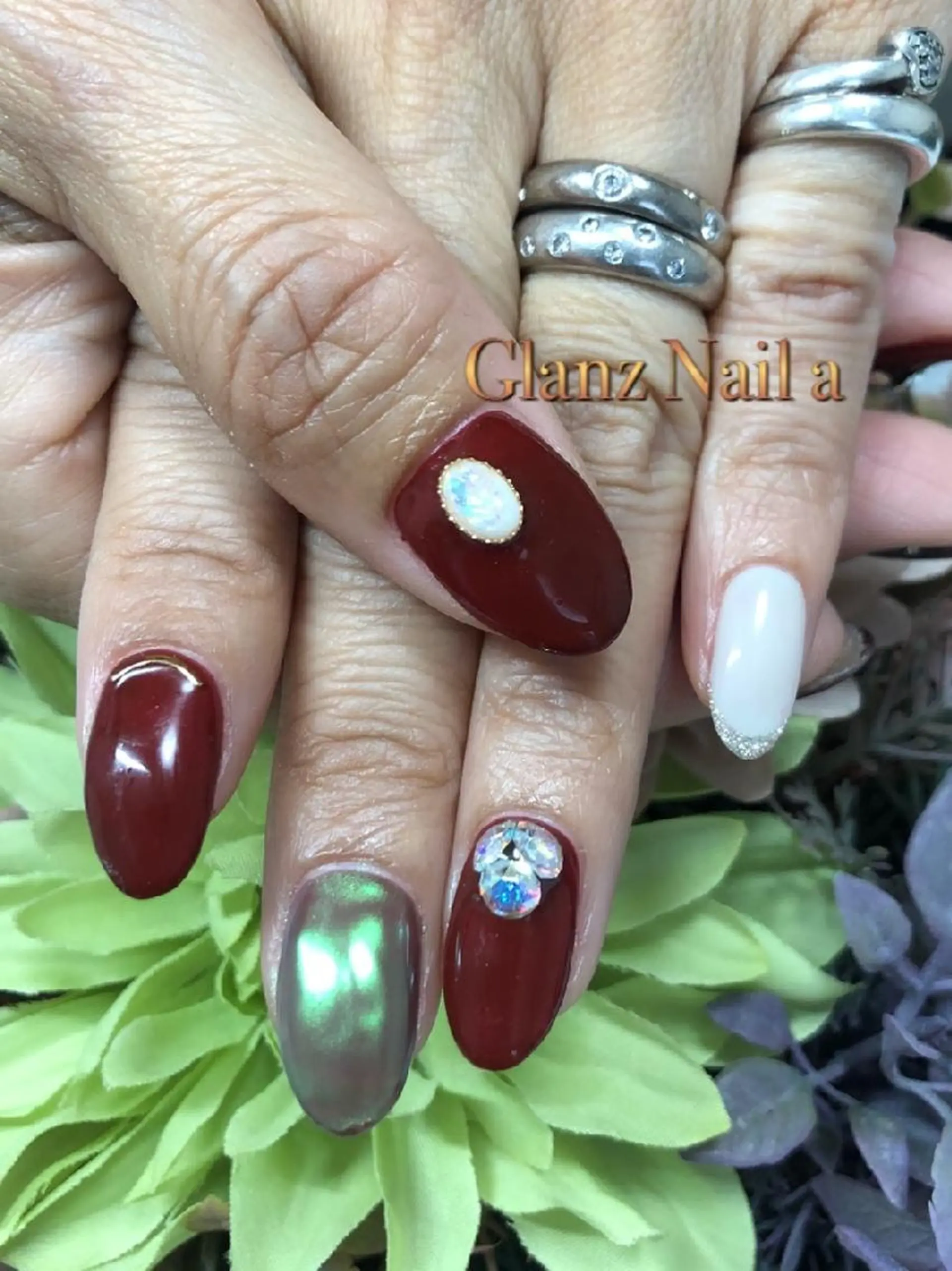 ネイル ボルドー Glanz  Nail aのネイルデザイン