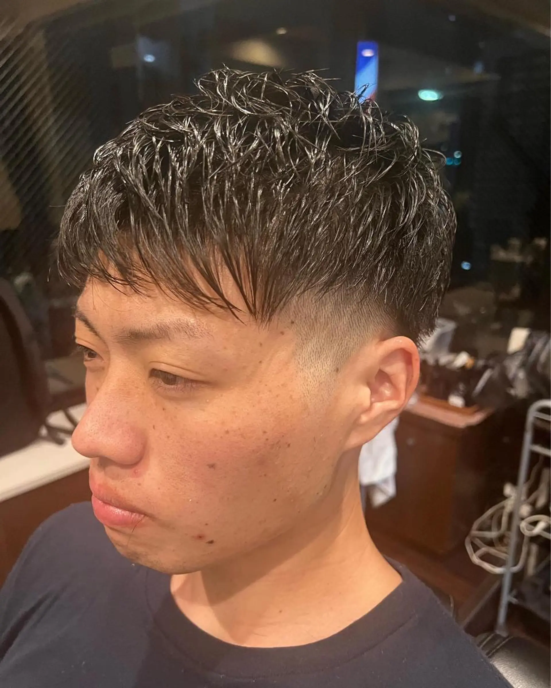 ミディアム メンズ 銀座バルビエグラン 角田雅樹（夜限定）のヘアスタイル