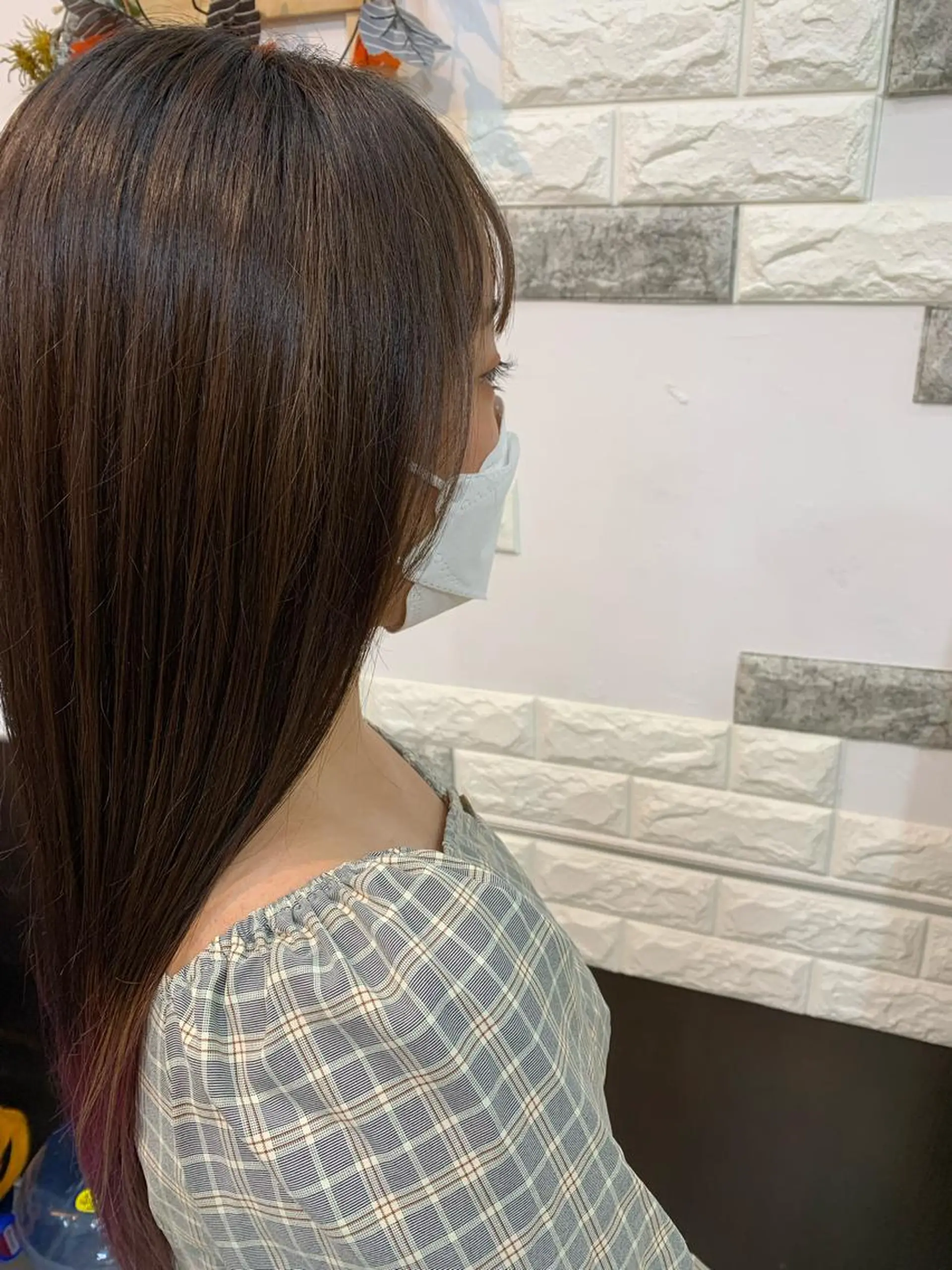 ロング 顔周りカット 縮毛矯正 大人女性ぼかし メンズ強化🦙平作のヘアスタイル