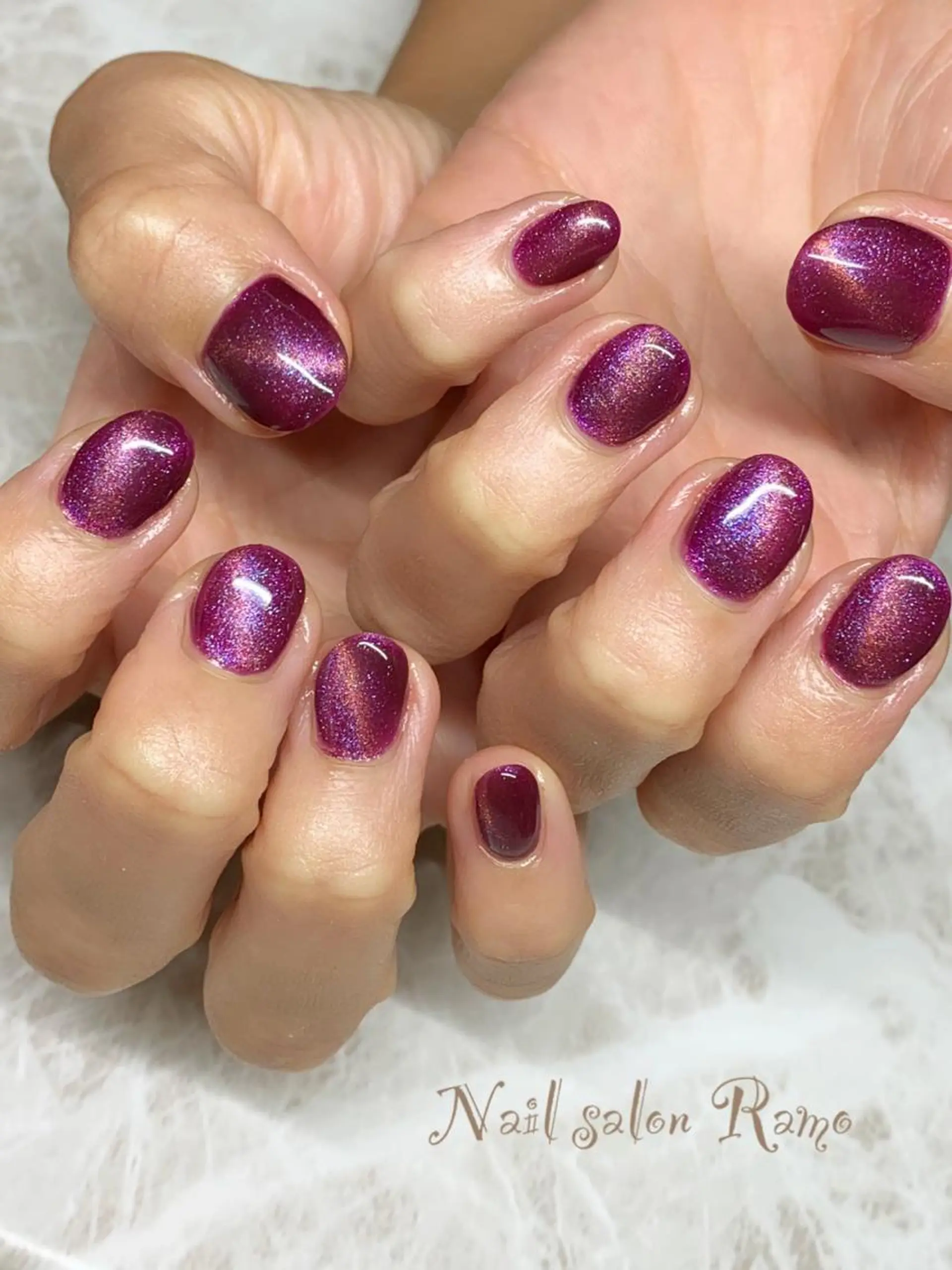 ネイル アートネイル ブルー ジェルネイル ラメ(グリッター) マグネットネイル Nail salon Ramo所属・松田 祥子のネイルデザイン