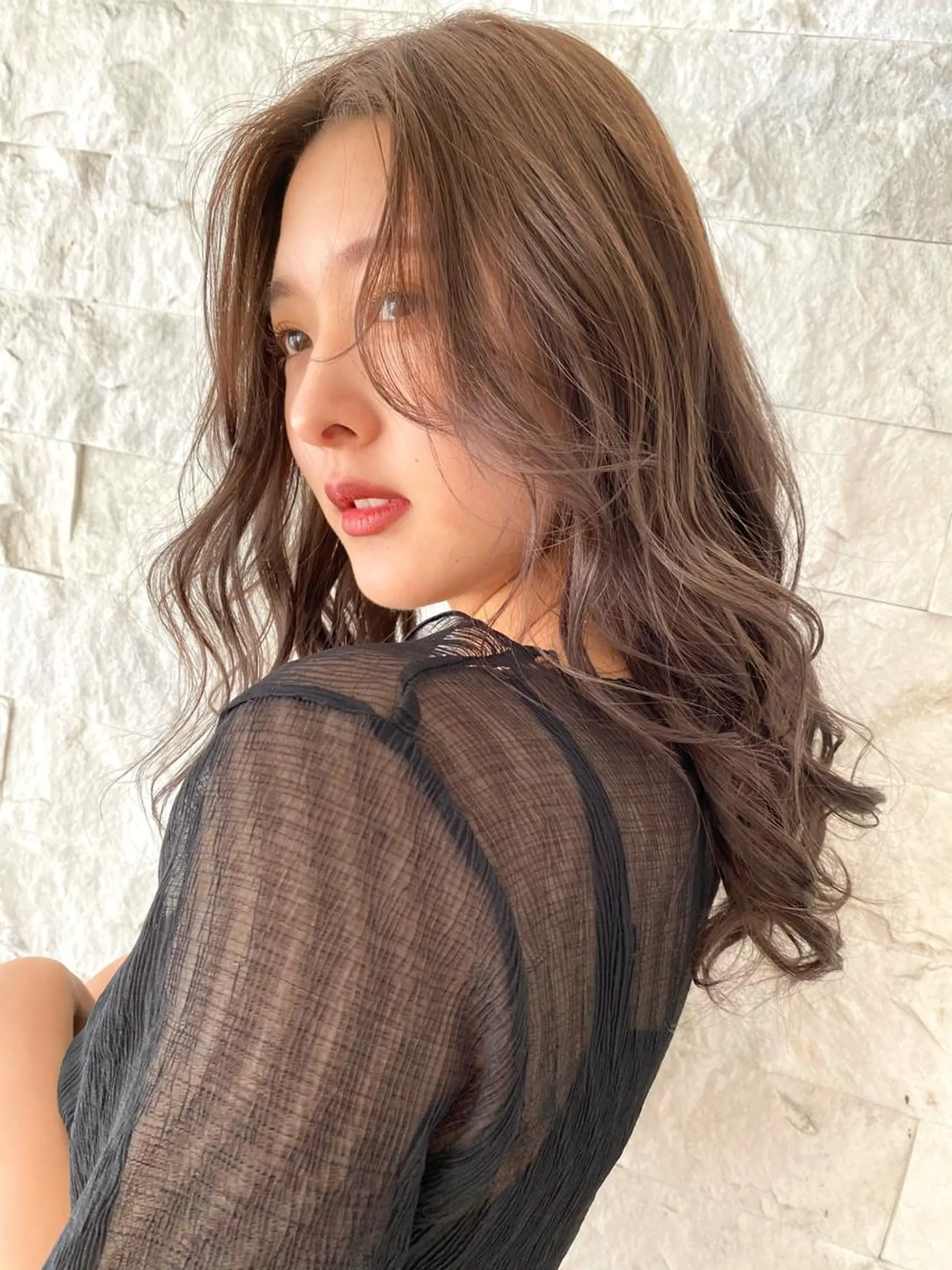 ミディアム カラー カット パーマ トリートメント キタダ ヒロキのヘアスタイル