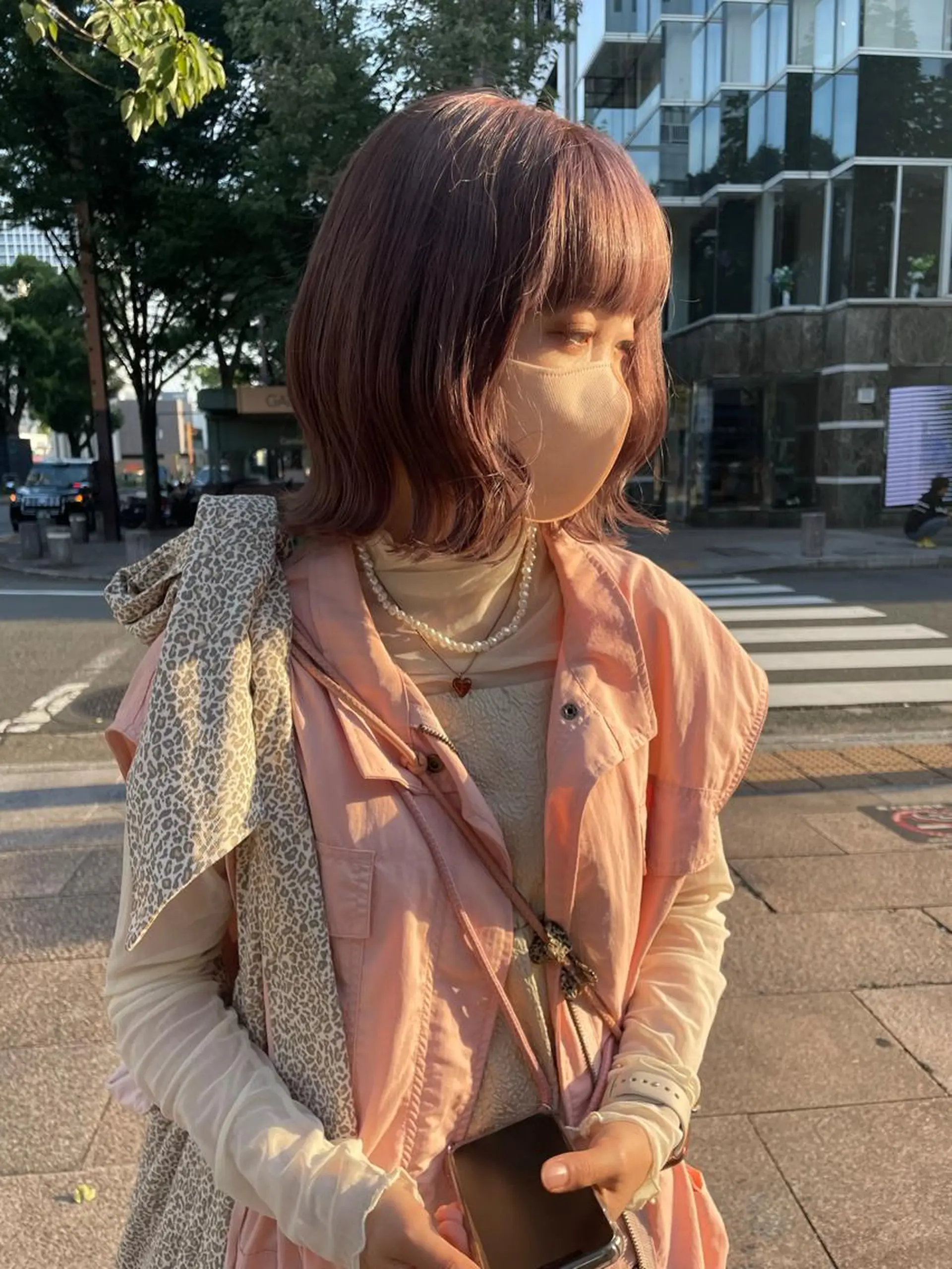 ミディアム パープルカラー ボブカットモデル/パ ーマ/harunaのヘアスタイル