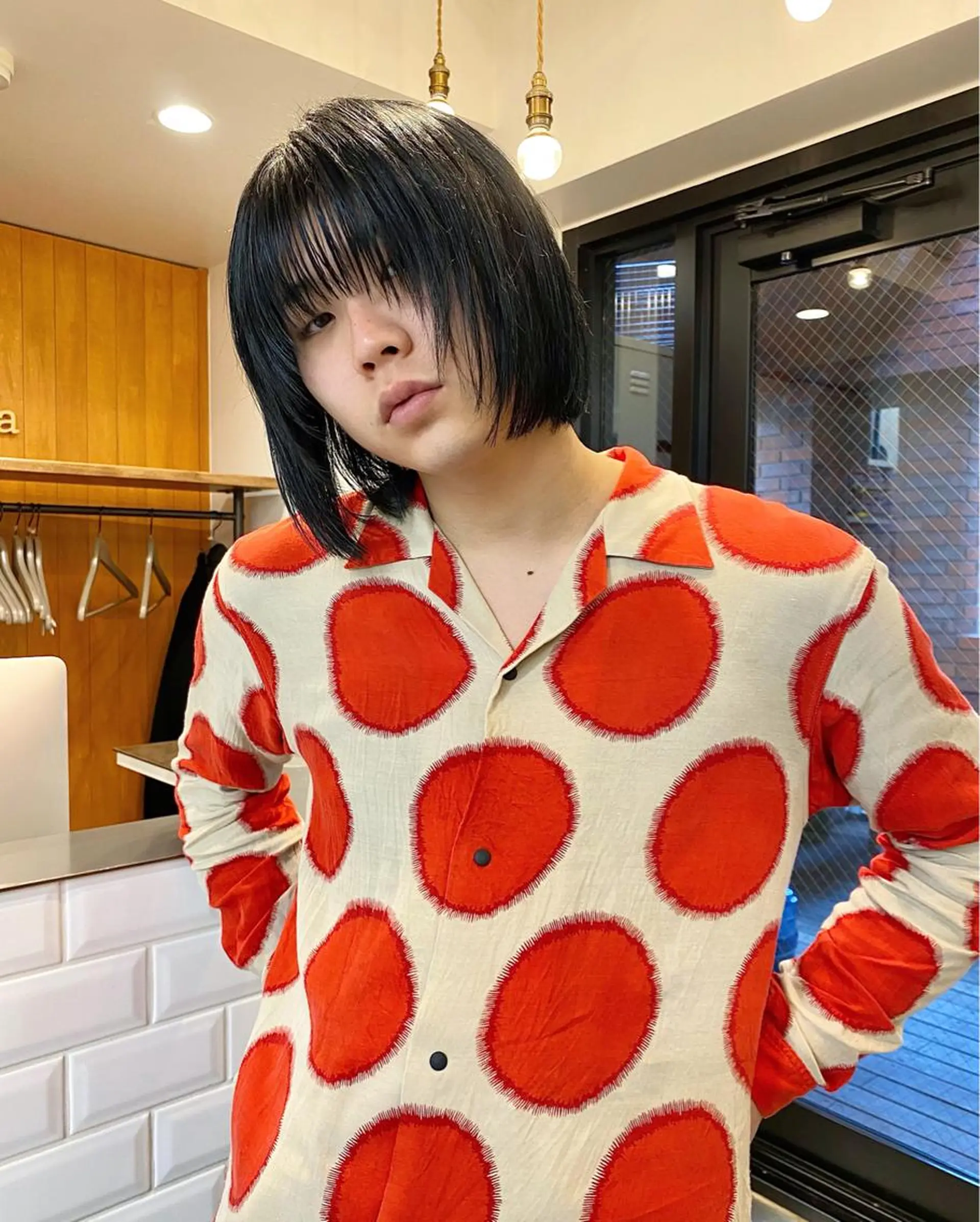 ミディアム カラー ヘアカラー ヒカル/ミディアム パーマ/ロングパーマのヘアスタイル