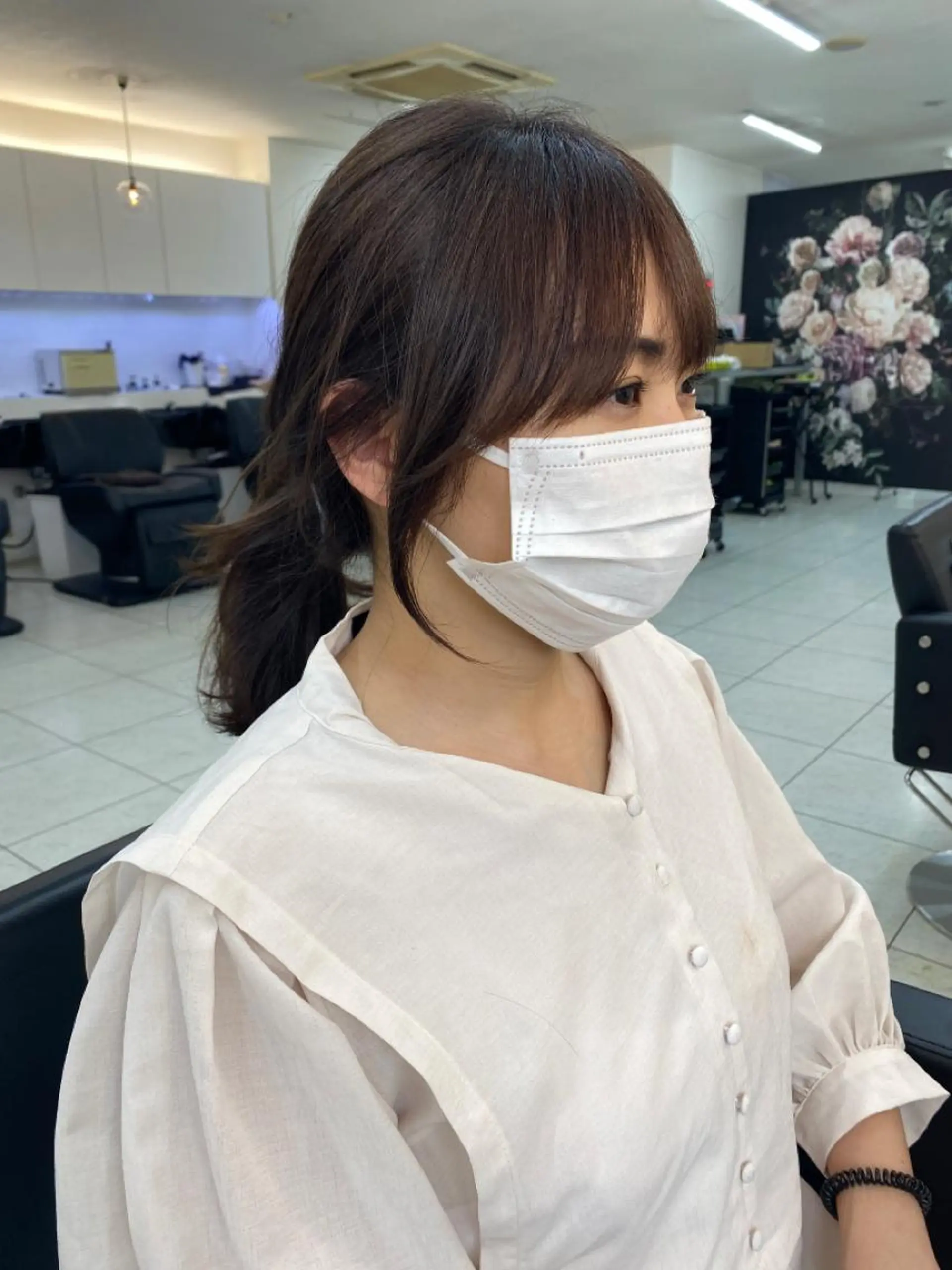 ミディアム カラー ネイル カット ヘアカラー ナカジ🌸ロブ/ボブ /前髪🌸のヘアスタイル