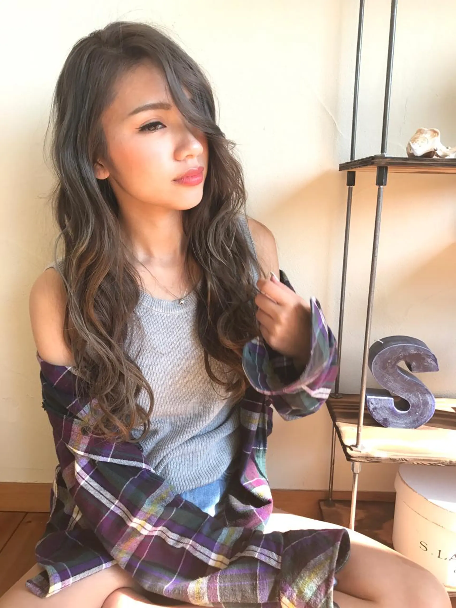 ロング カラー 外国人風カラー 松本 明日可のヘアスタイル